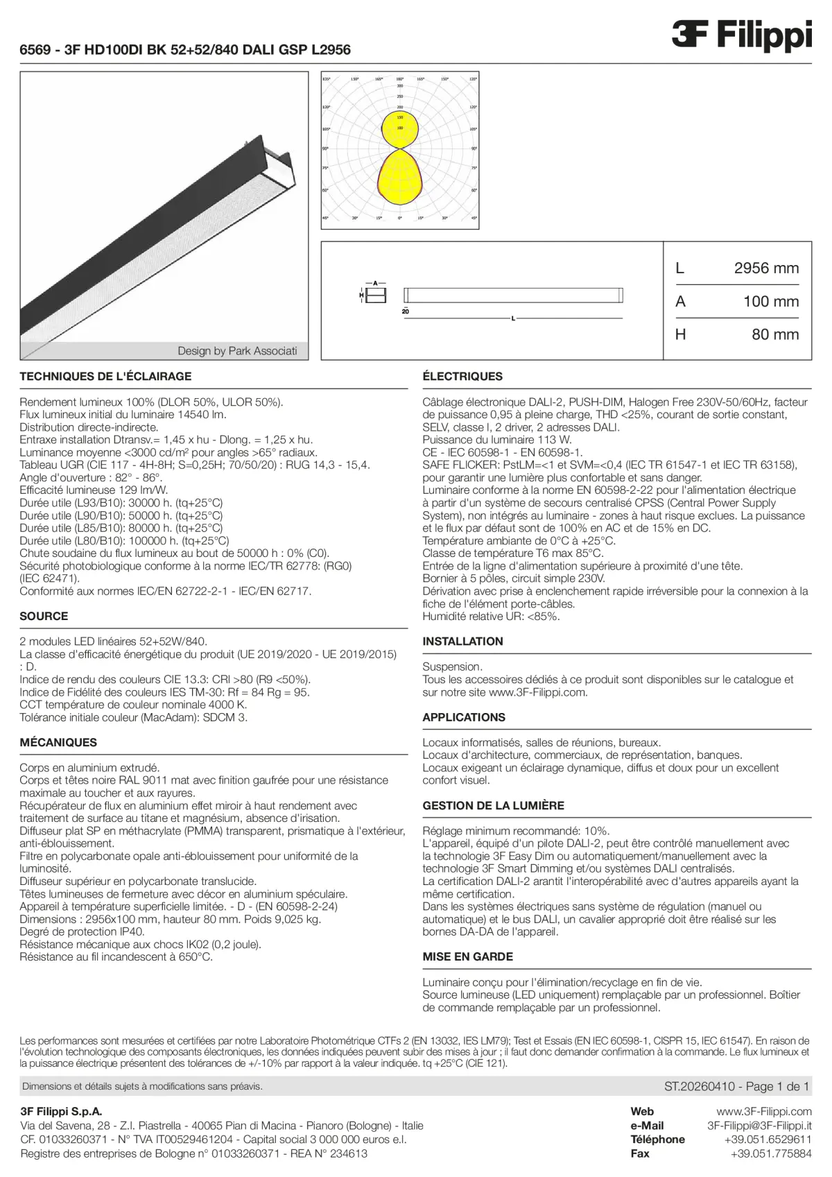 6569 - 3F HD100DI BK 52+52-840 DALI GSP L2956 - Datasheet - fr