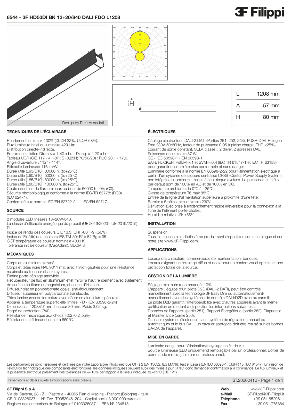 6544 - 3F HD50DI BK 13+20-840 DALI FDO L1208 - Datasheet - fr