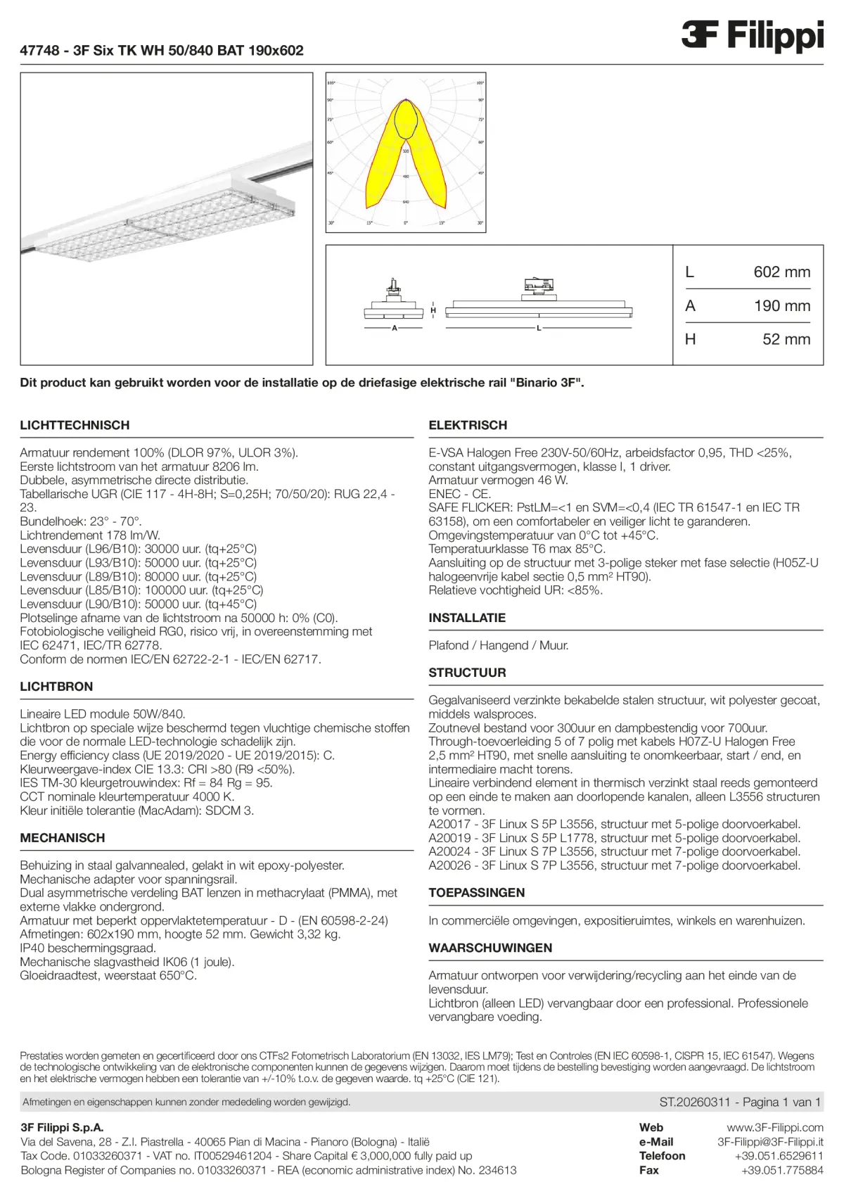 47748 - 3F Six TK WH 50-840 BAT 190x602 - Datasheet - nl