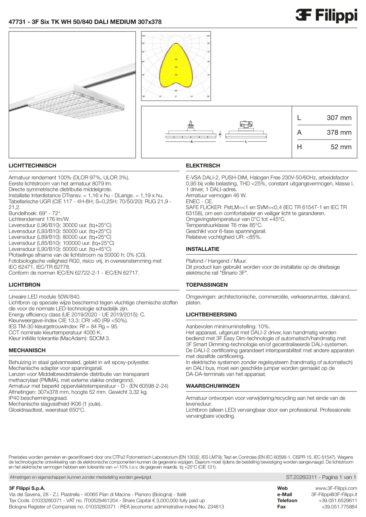 47731 - 3F Six TK WH 50-840 DALI MEDIUM 307x378 - Datasheet - nl
