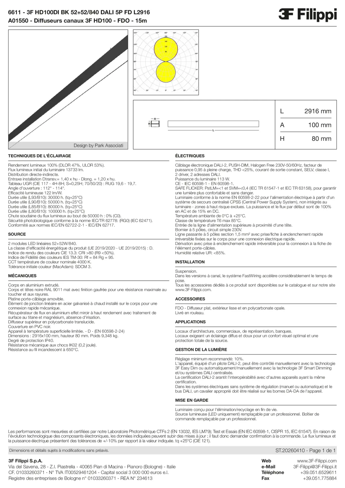 6611+A01550 - 3F HD100DI BK 52+52-840 DALI 5P FD L2916 + FDO - Datasheet - fr