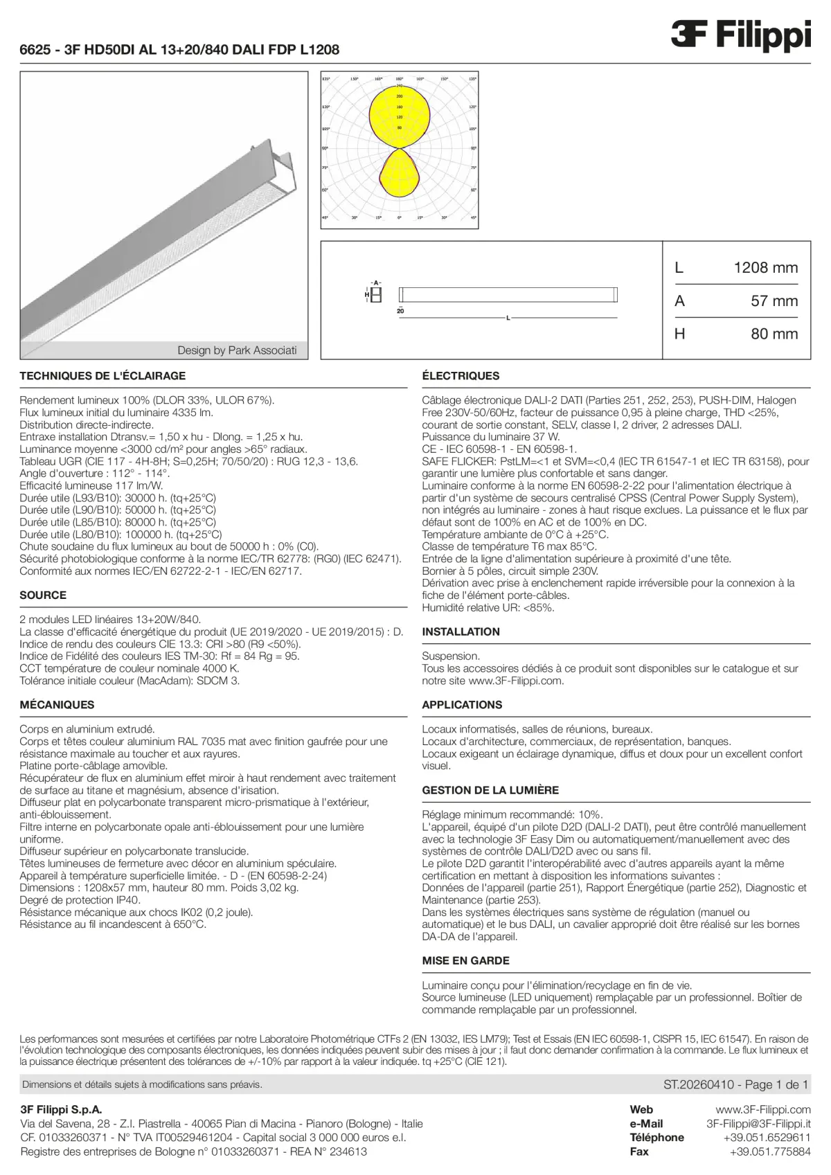 6625 - 3F HD50DI AL 13+20-840 DALI FDP L1208 - Datasheet - fr
