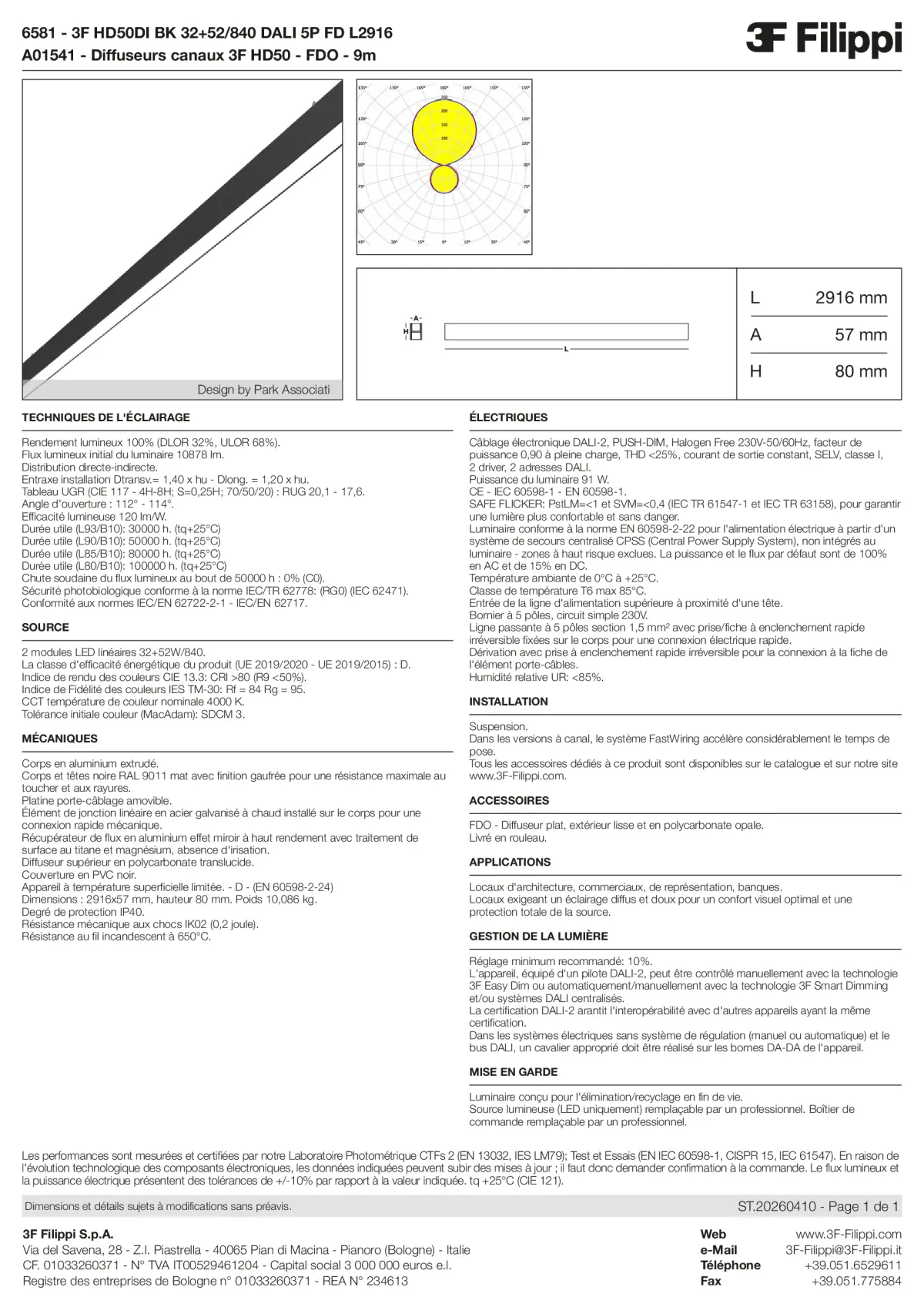 6581+A01541 - 3F HD50DI BK 32+52-840 DALI 5P FD L2916 + FDO - Datasheet - fr