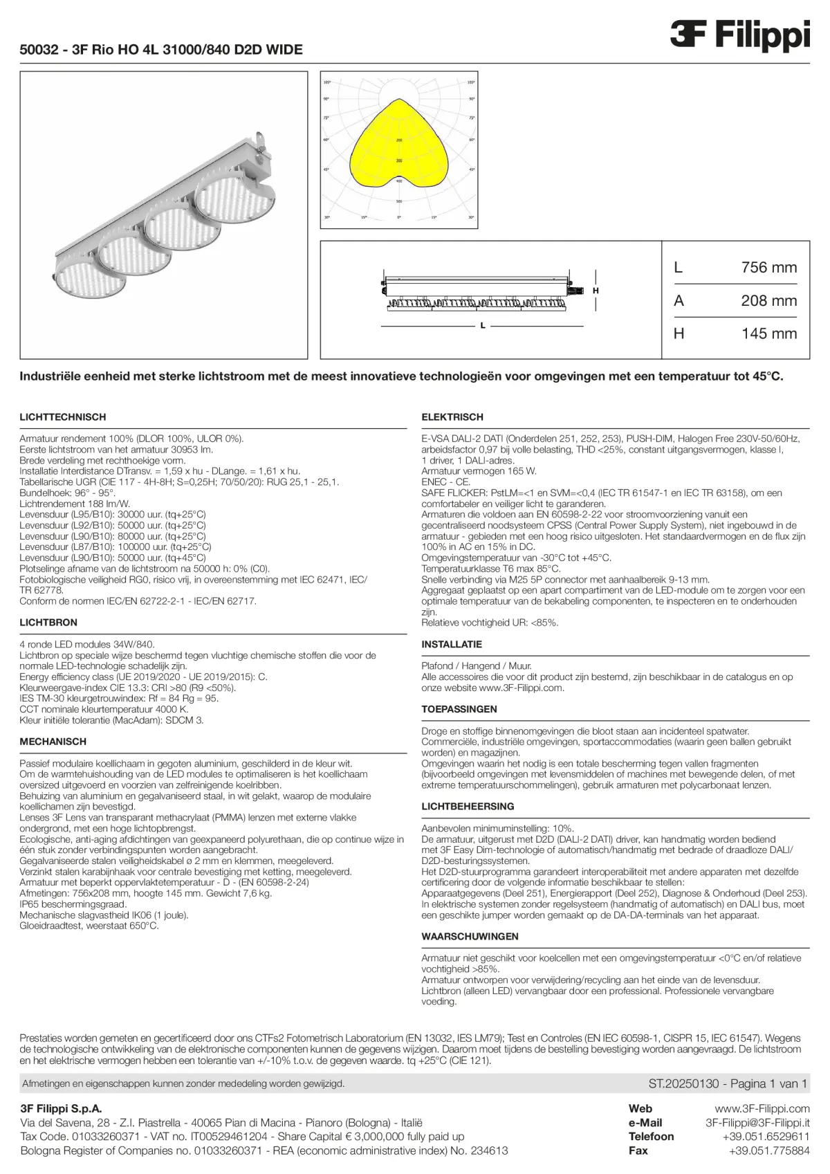 50032 - 3F Rio HO 4L 31000-840 D2D WIDE - Datasheet - nl