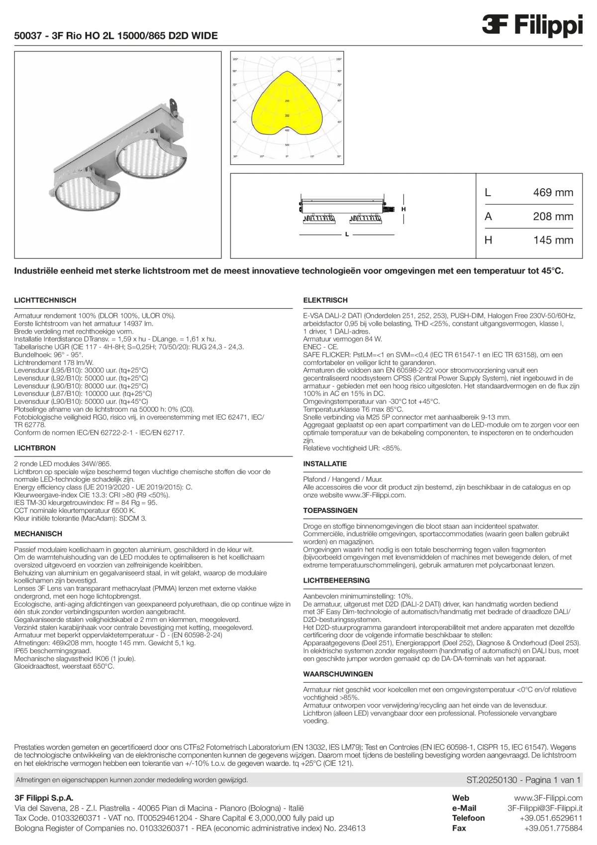 50037 - 3F Rio HO 2L 15000-865 D2D WIDE - Datasheet - nl