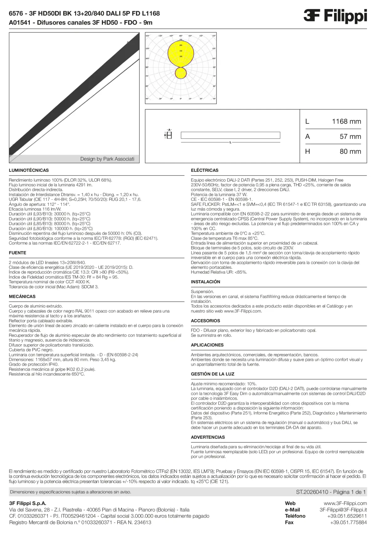 6576+A01541 - 3F HD50DI BK 13+20-840 DALI 5P FD L1168 + FDO - Datasheet - es
