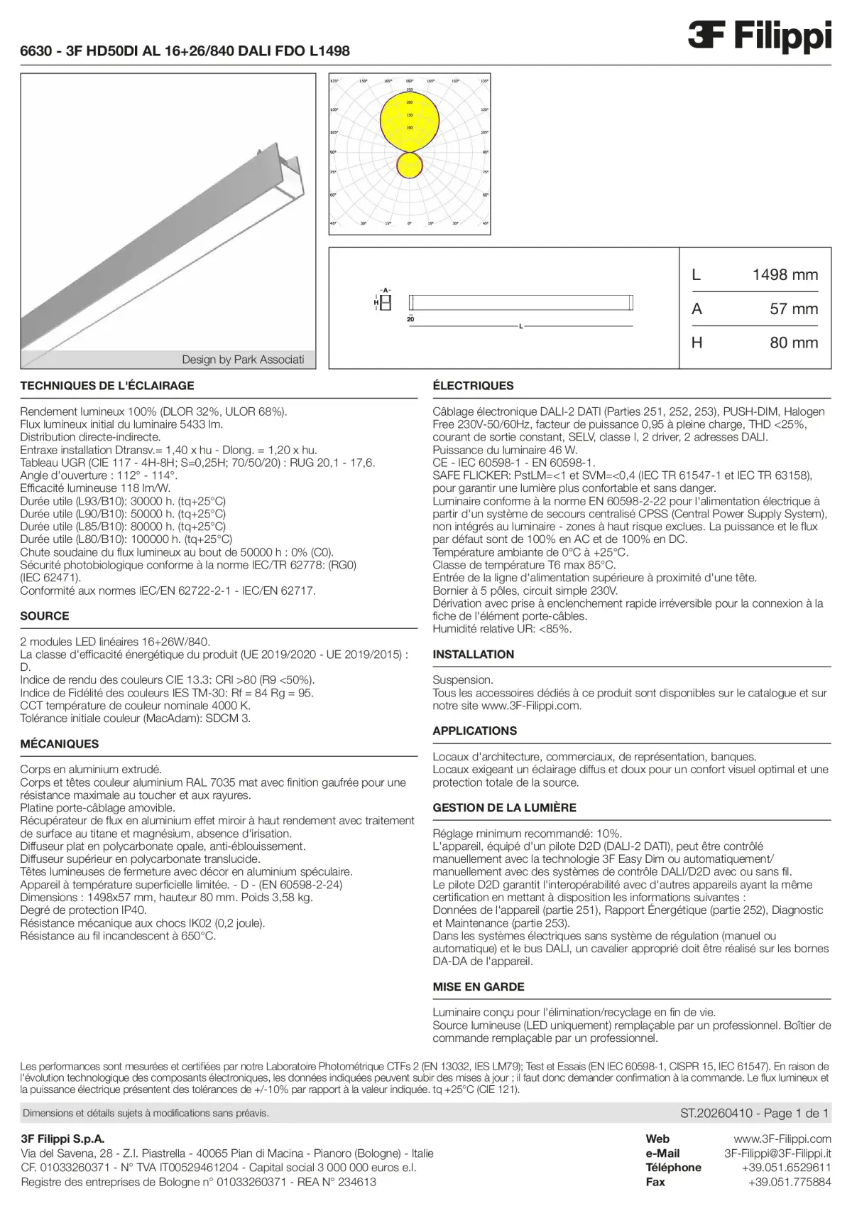 6630 - 3F HD50DI AL 16+26-840 DALI FDO L1498 - Datasheet - fr