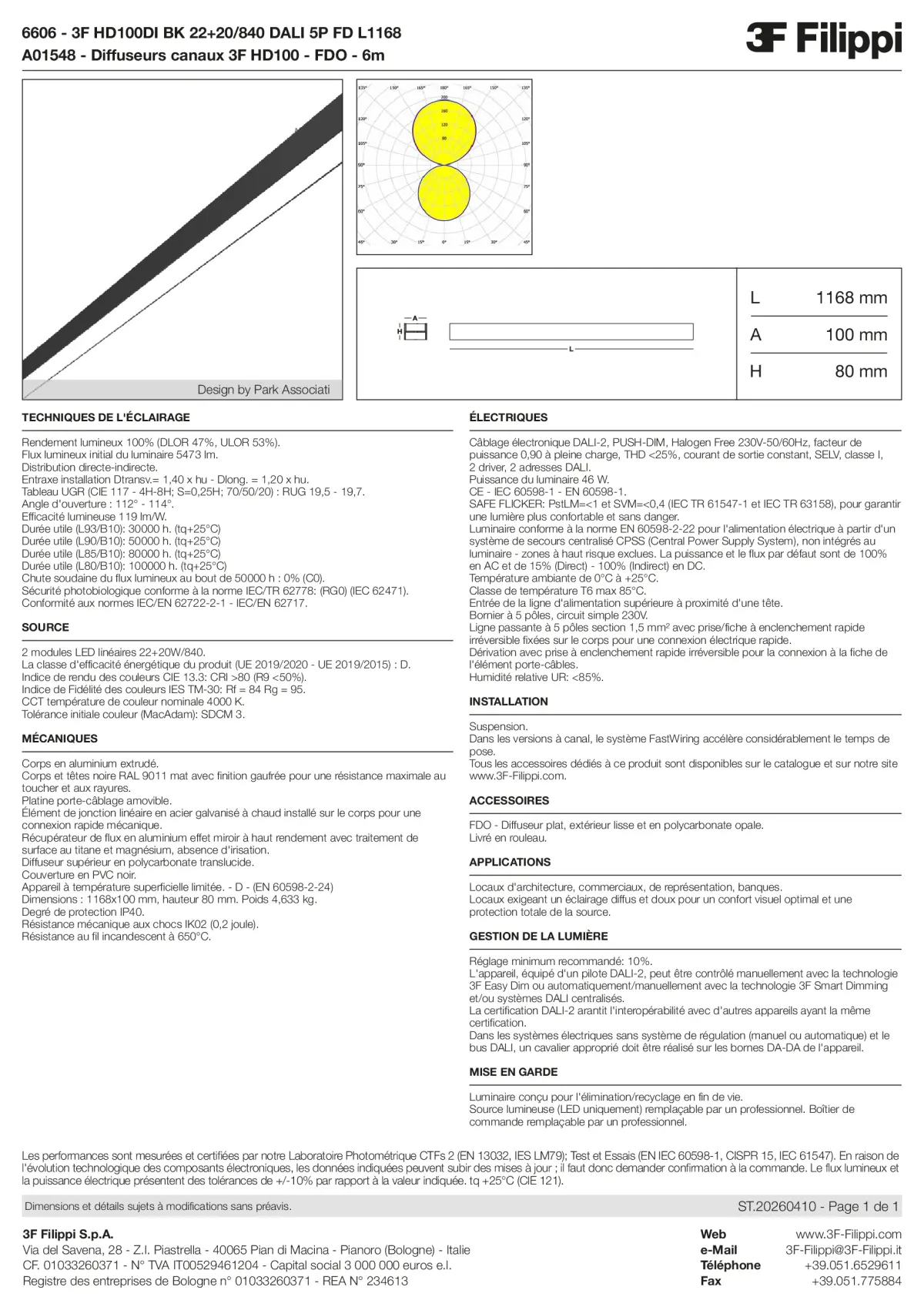 6606+A01548 - 3F HD100DI BK 22+20-840 DALI 5P FD L1168 + FDO - Datasheet - fr