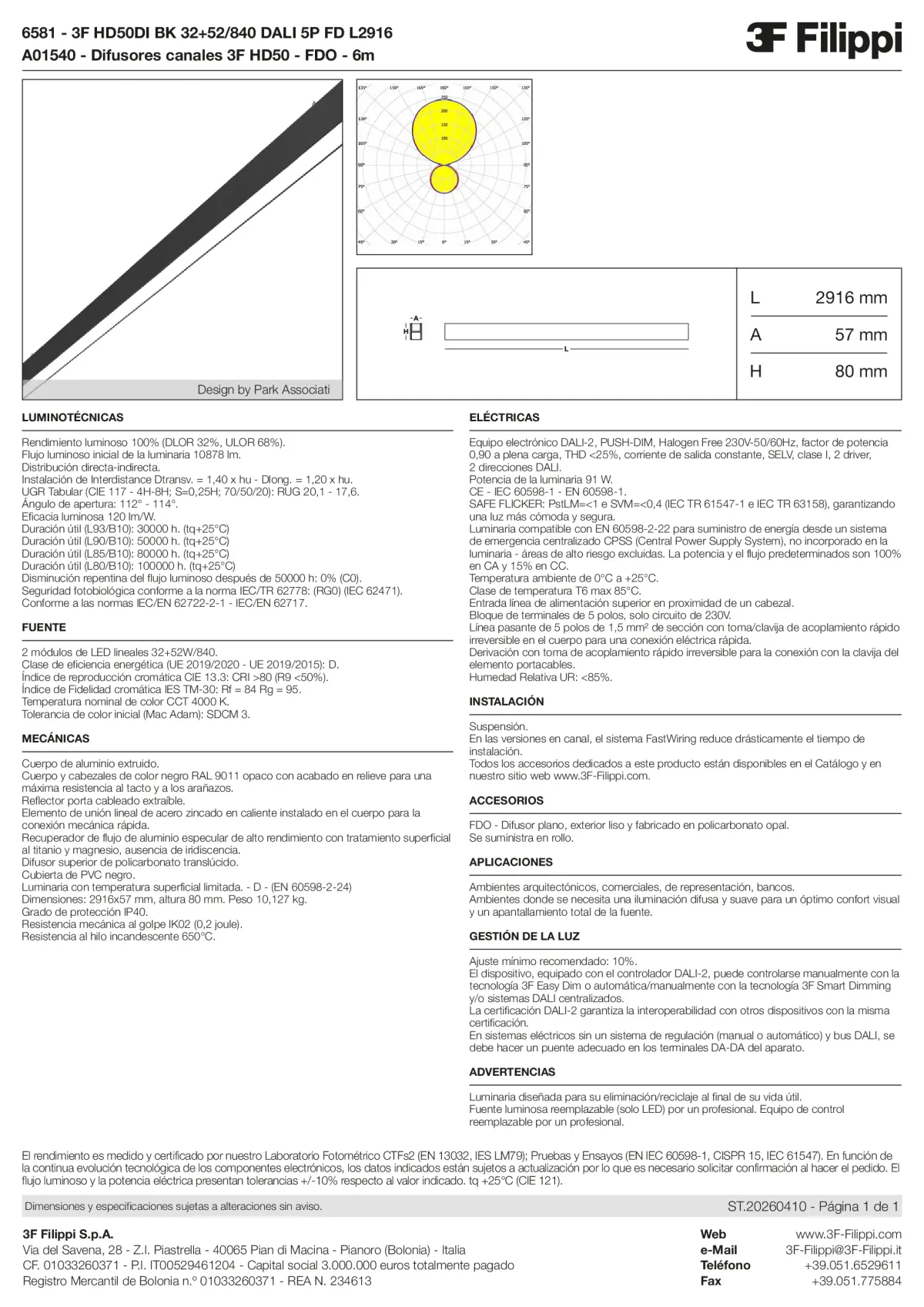 6581+A01540 - 3F HD50DI BK 32+52-840 DALI 5P FD L2916 + FDO - Datasheet - es