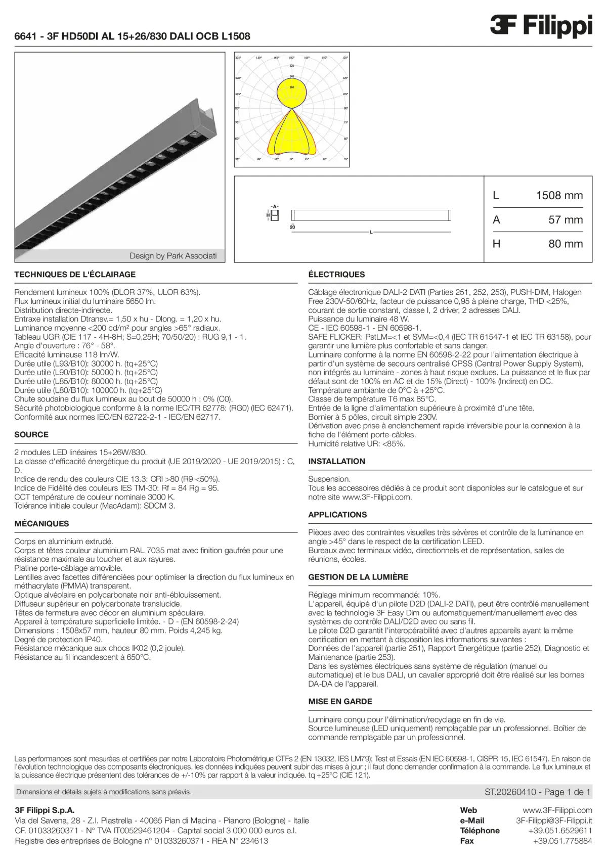 6641 - 3F HD50DI AL 15+26-830 DALI OCB L1508 - Datasheet - fr