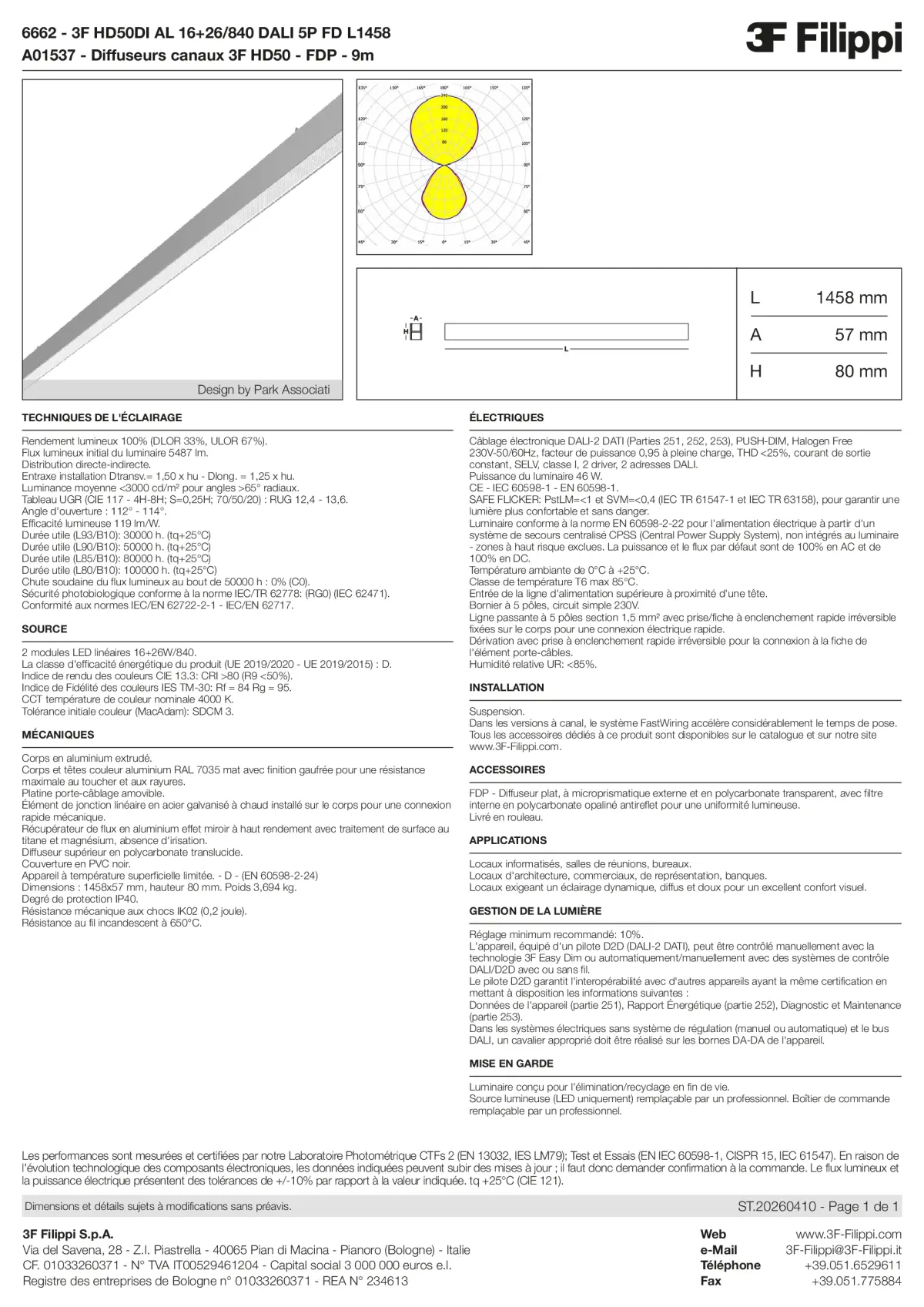 6662+A01537 - 3F HD50DI AL 16+26-840 DALI 5P FD L1458 + FDP - Datasheet - fr