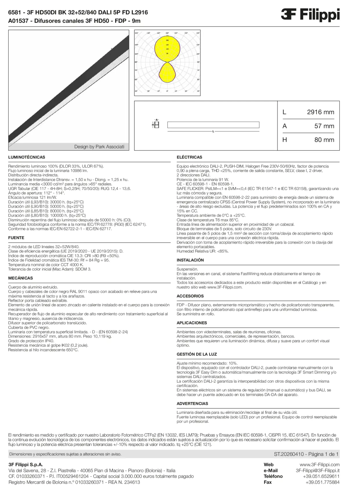 6581+A01537 - 3F HD50DI BK 32+52-840 DALI 5P FD L2916 + FDP - Datasheet - es