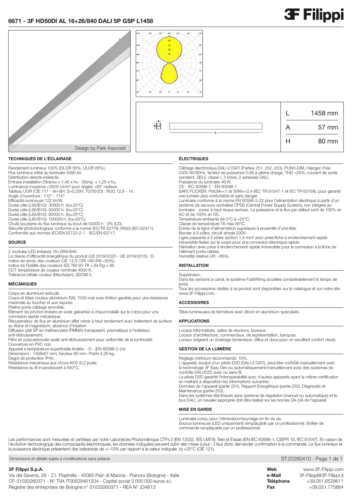 6671 - 3F HD50DI AL 16+26-840 DALI 5P GSP L1458 - Datasheet - fr