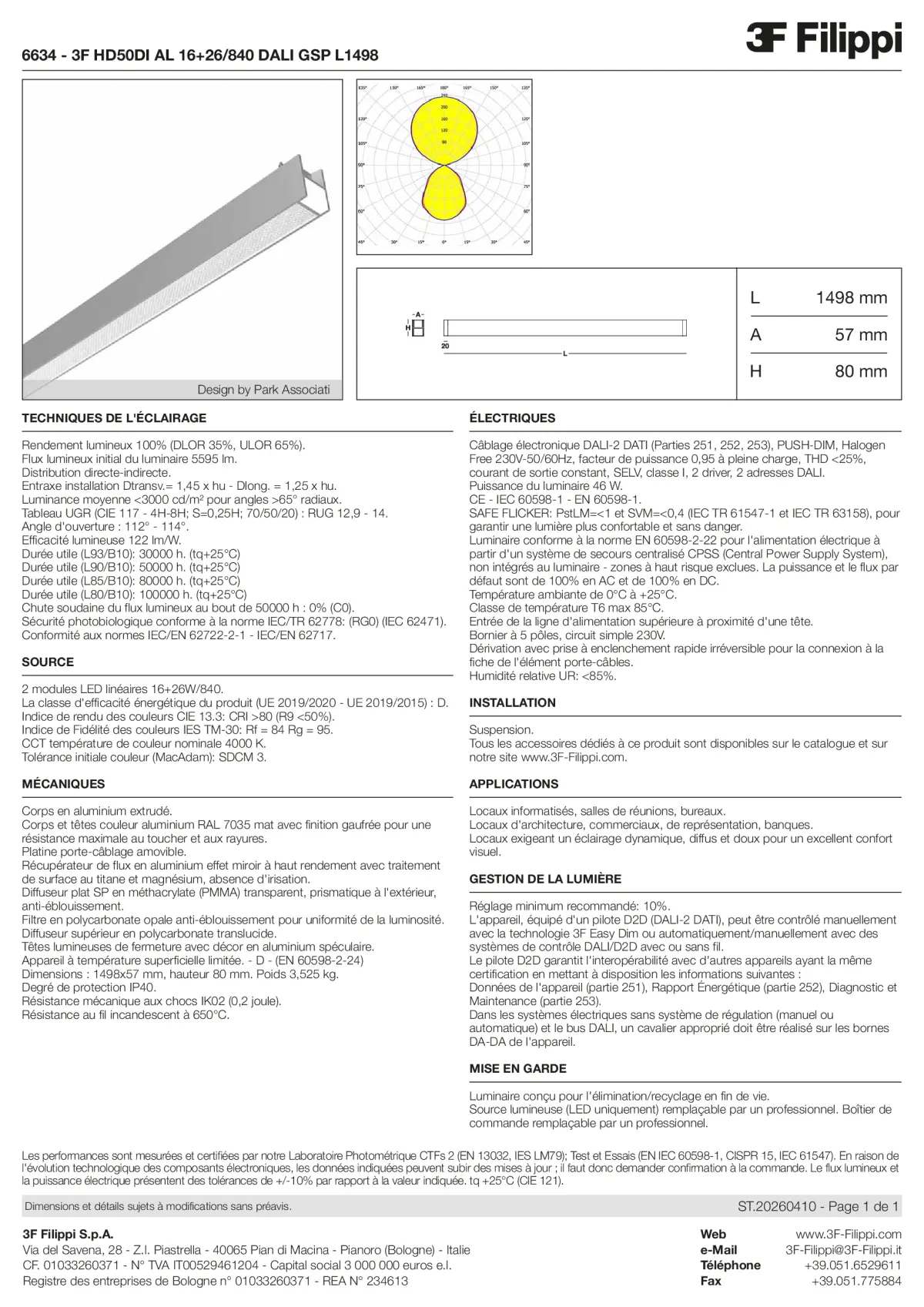 6634 - 3F HD50DI AL 16+26-840 DALI GSP L1498 - Datasheet - fr