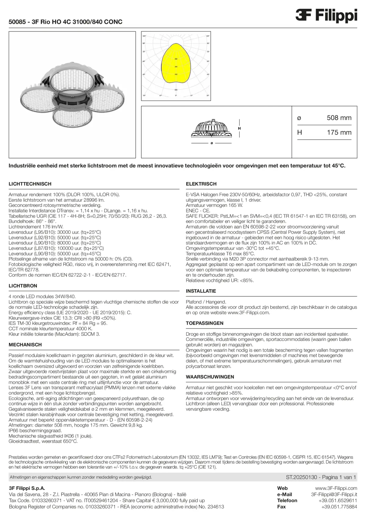 50085 - 3F Rio HO 4C 31000-840 CONC - Datasheet - nl