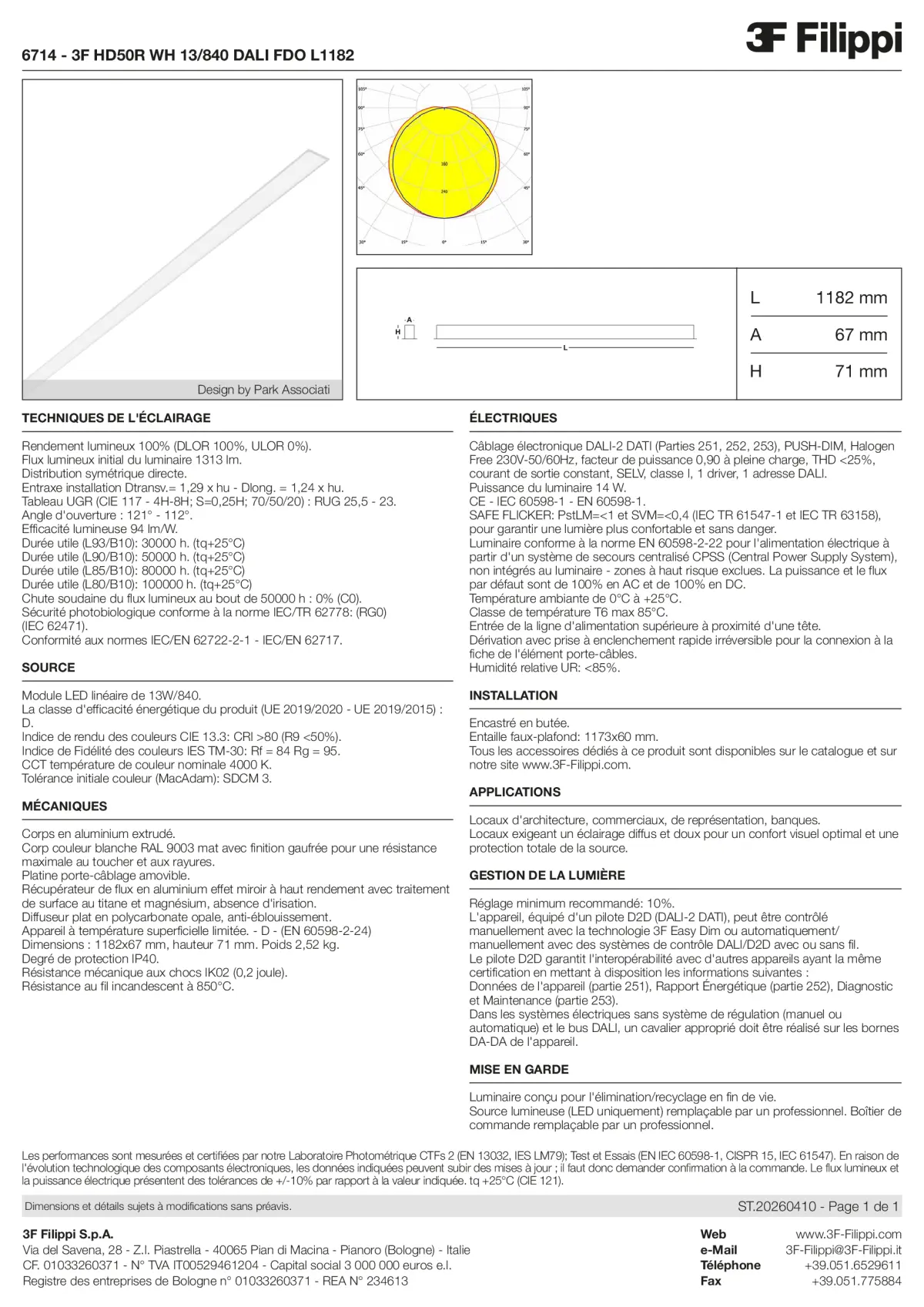 6714 - 3F HD50R WH 13-840 DALI FDO L1182 - Datasheet - fr