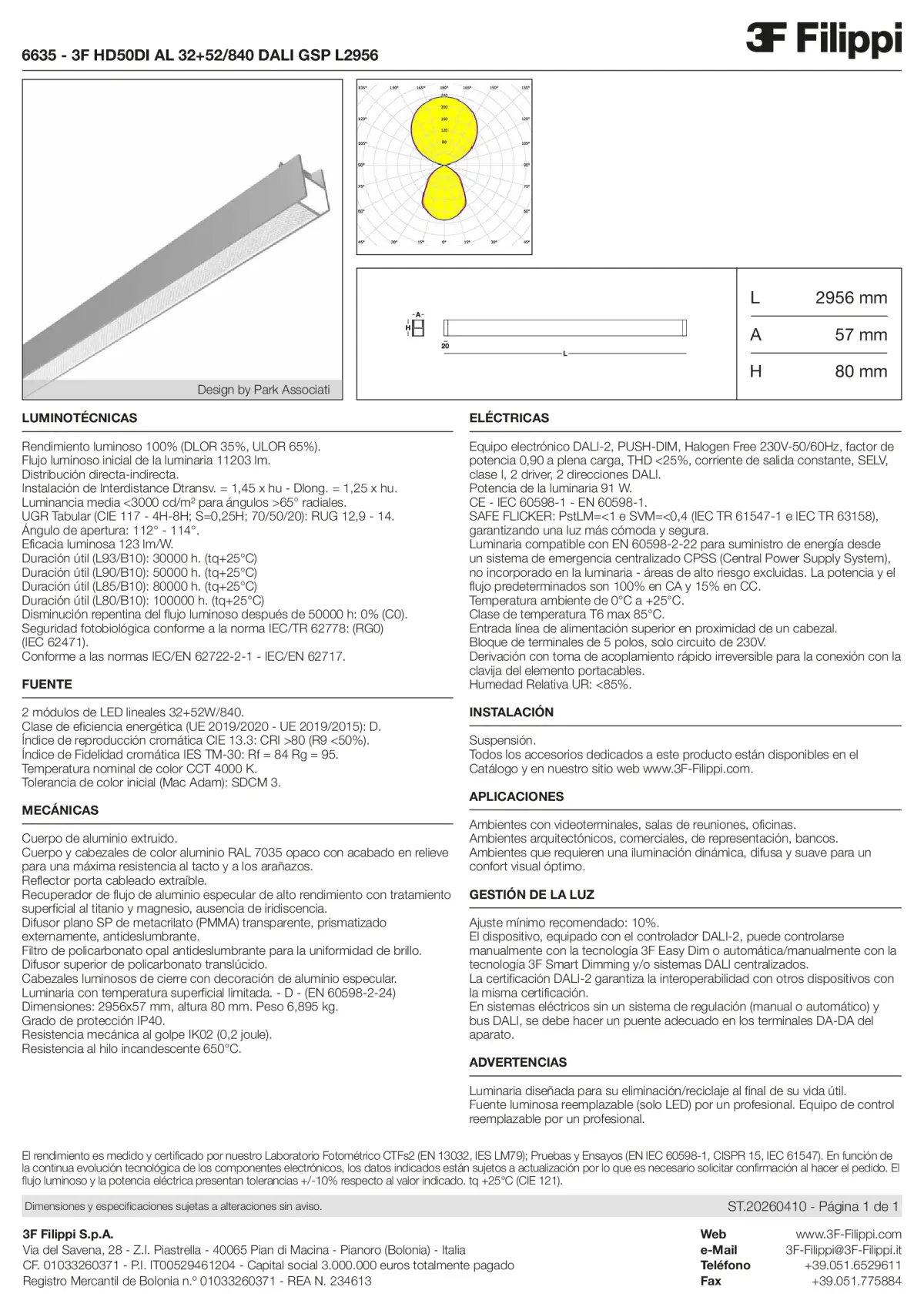 6635 - 3F HD50DI AL 32+52-840 DALI GSP L2956 - Datasheet - es