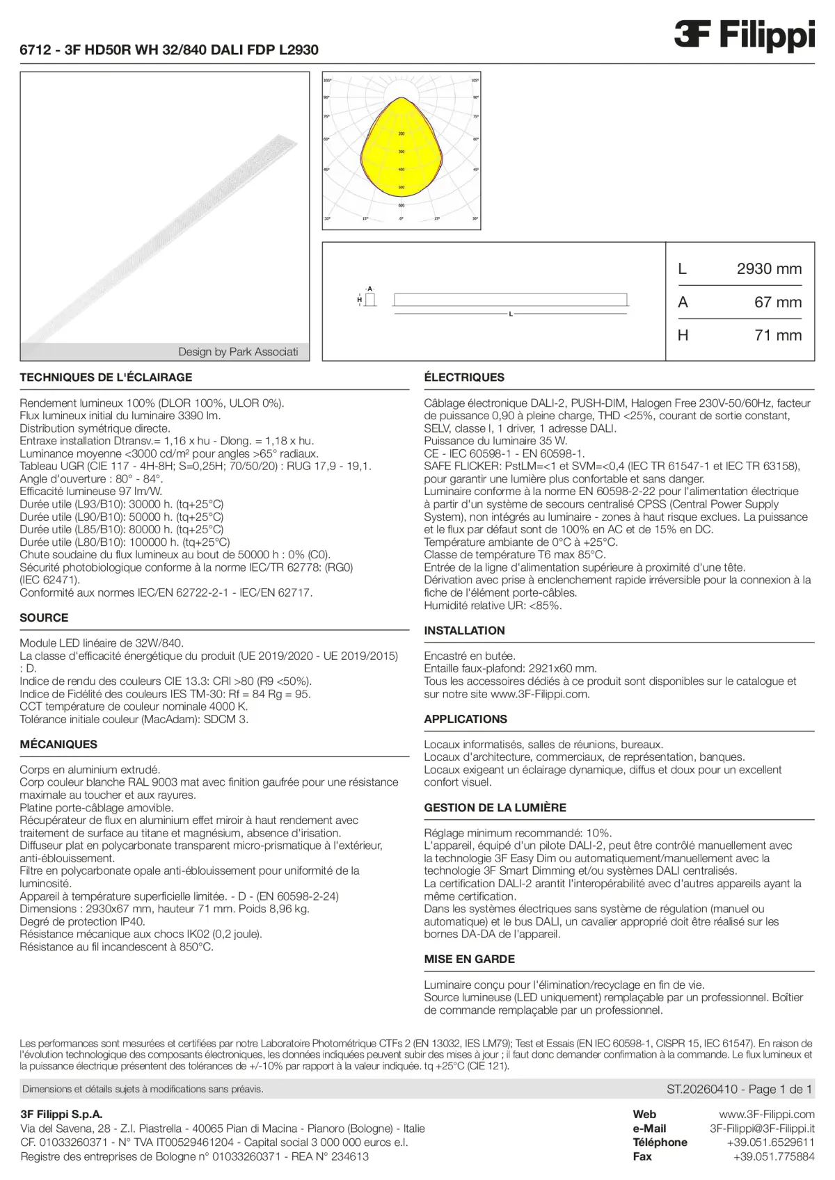 6712 - 3F HD50R WH 32-840 DALI FDP L2930 - Datasheet - fr