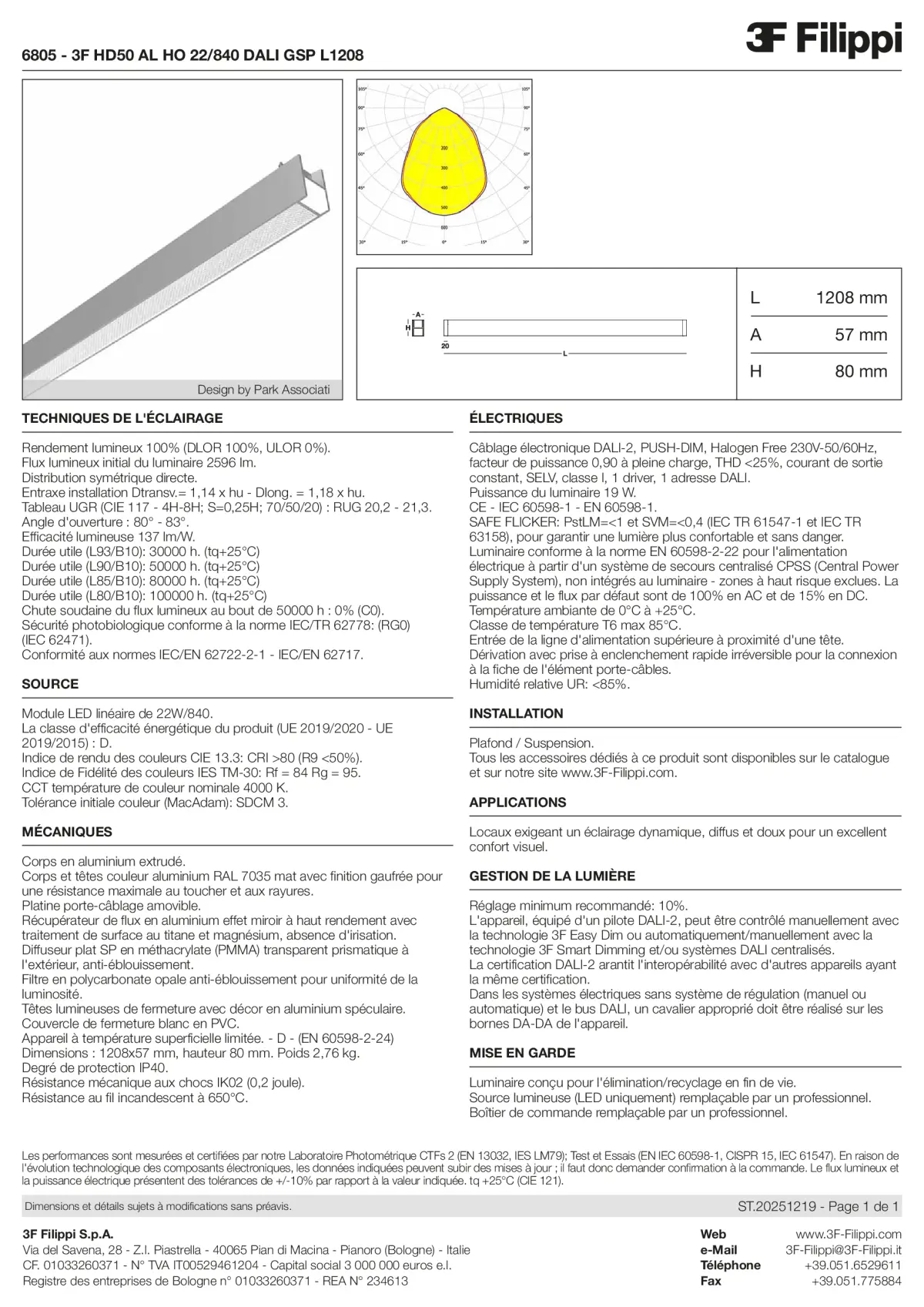 6805 - 3F HD50 AL HO 22-840 DALI GSP L1208 - Datasheet - fr