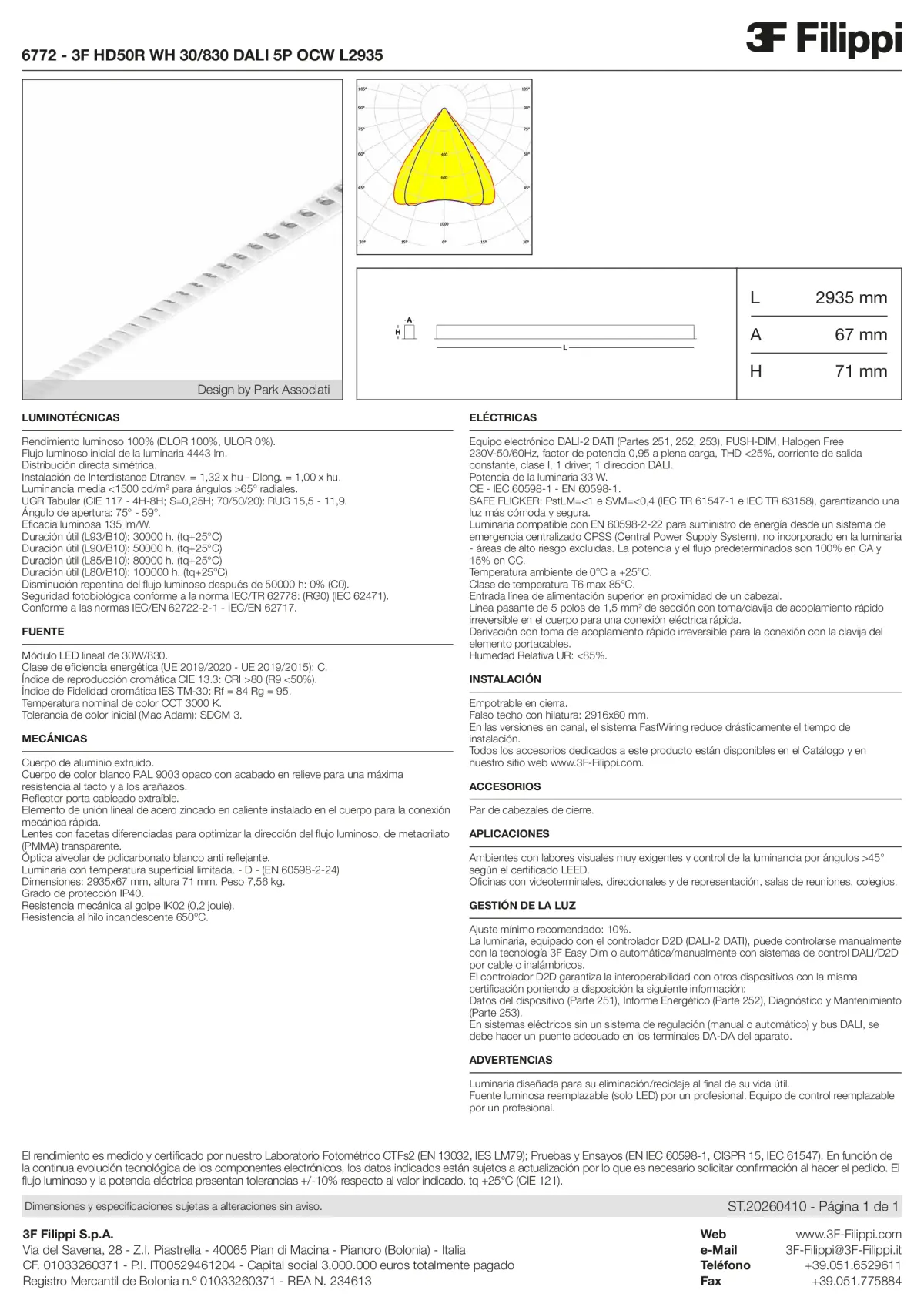 6772 - 3F HD50R WH 30-830 DALI 5P OCW L2935 - Datasheet - es