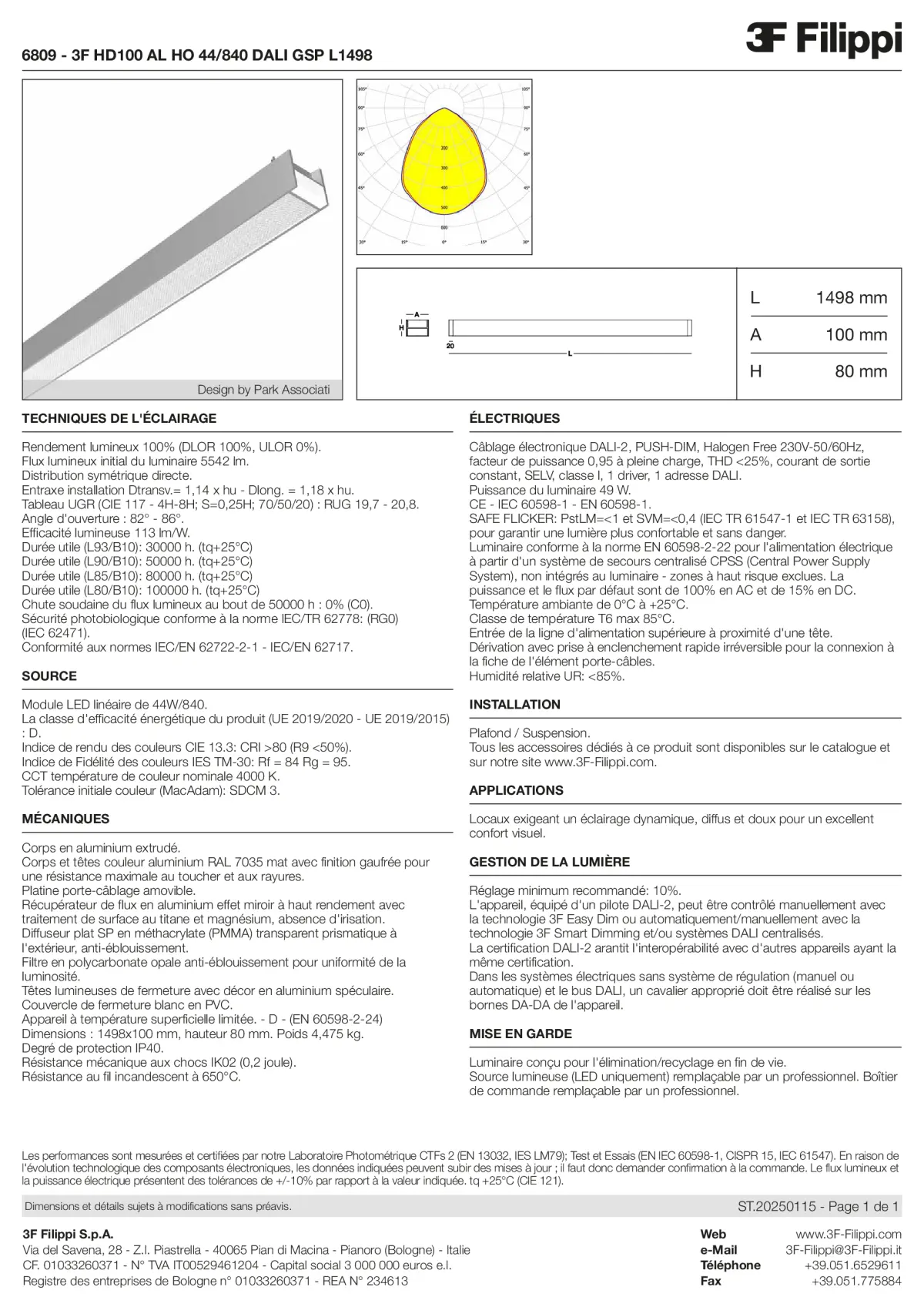 6809 - 3F HD100 AL HO 44-840 DALI GSP L1498 - Datasheet - fr