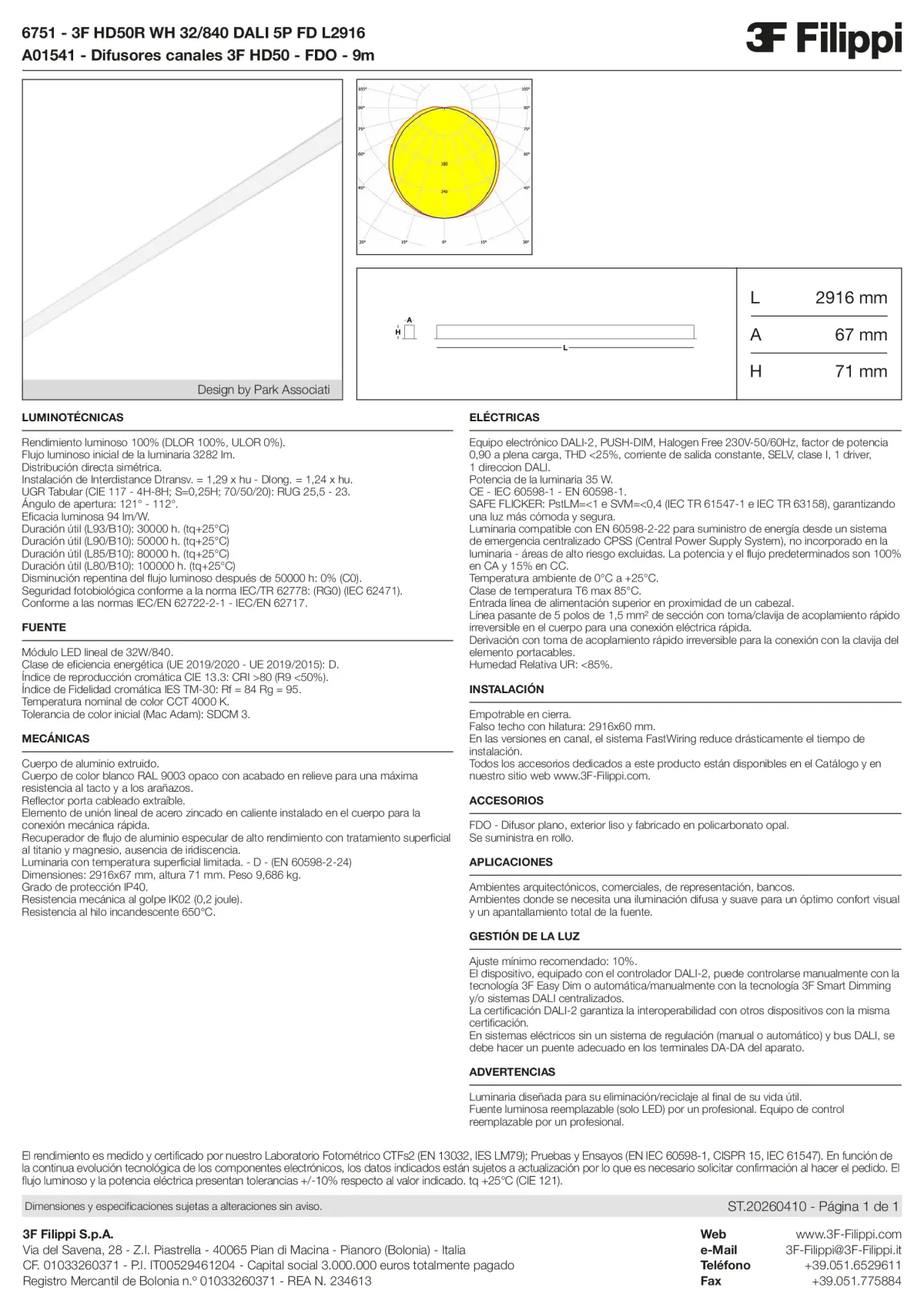6751+A01541 - 3F HD50R WH 32-840 DALI 5P FD L2916 + FDO - Datasheet - es
