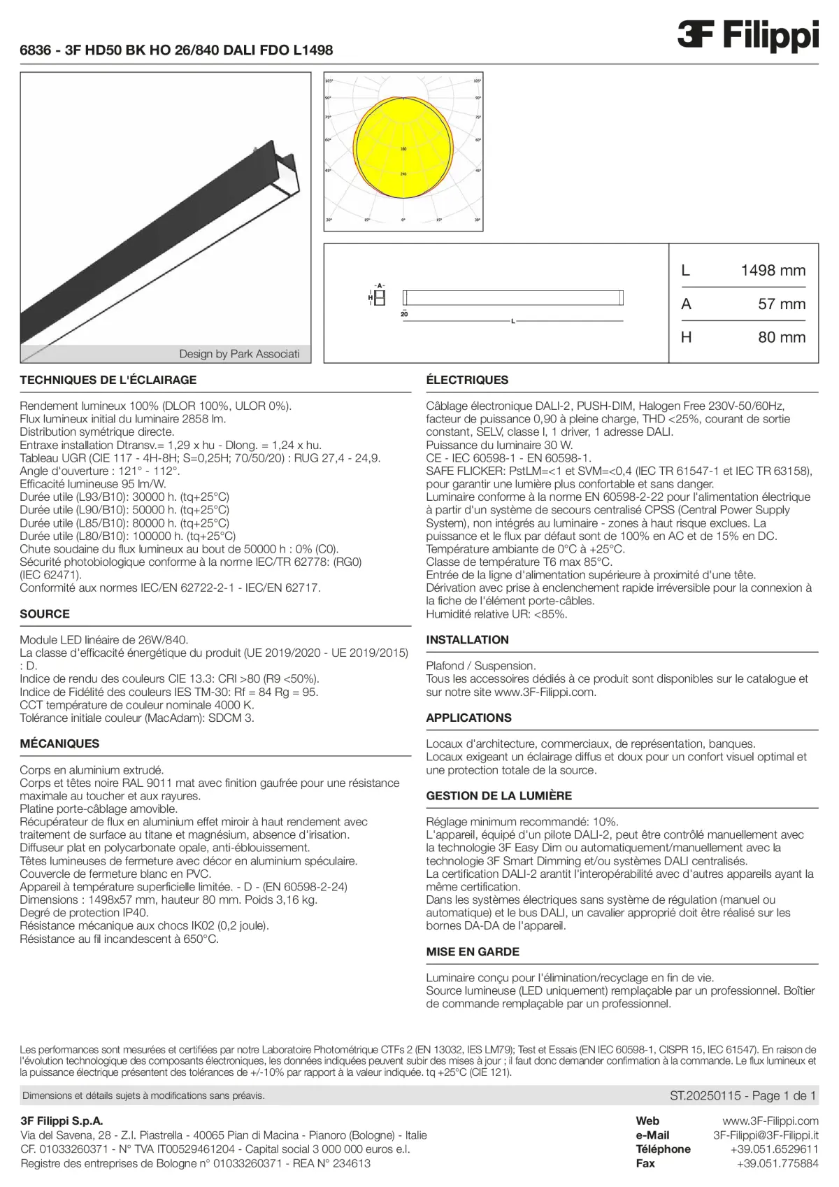 6836 - 3F HD50 BK HO 26-840 DALI FDO L1498 - Datasheet - fr