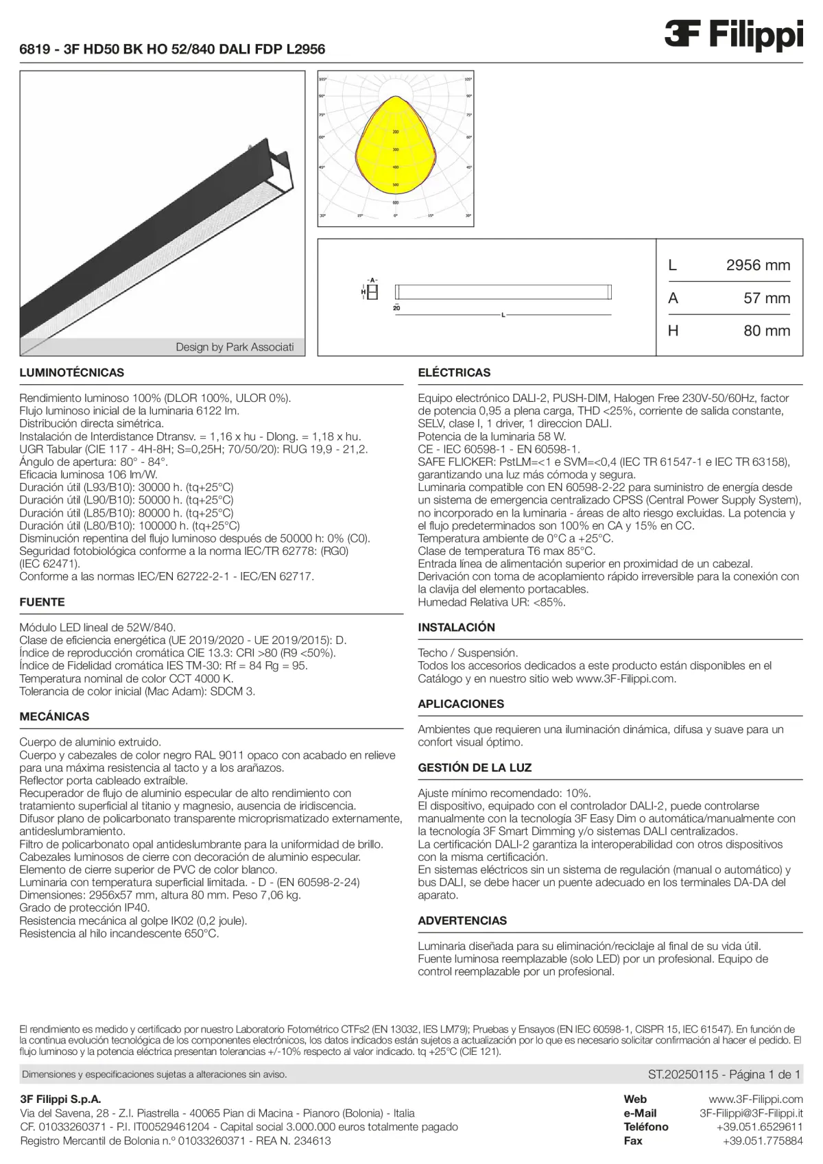 6819 - 3F HD50 BK HO 52-840 DALI FDP L2956 - Datasheet - es