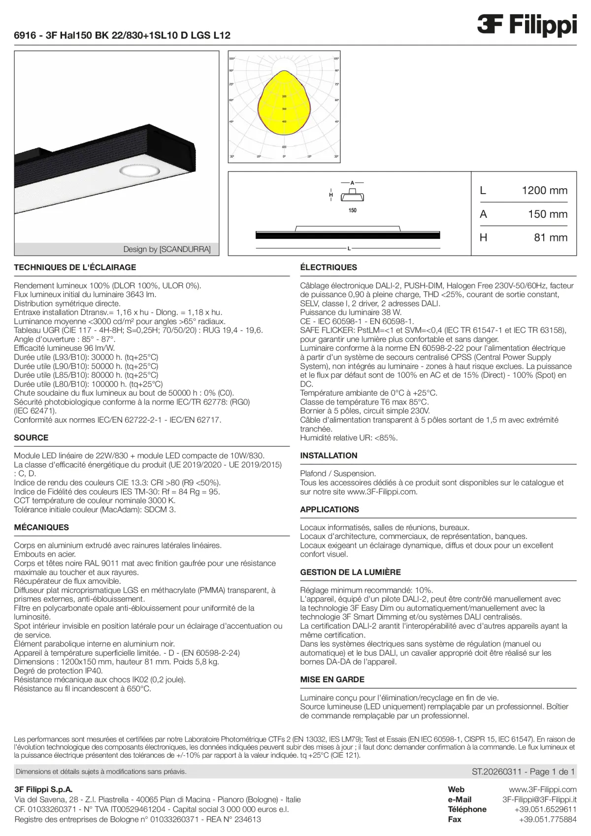 6916 - 3F Hal150 BK 22-830+1SL10 D LGS L12 - Datasheet - fr