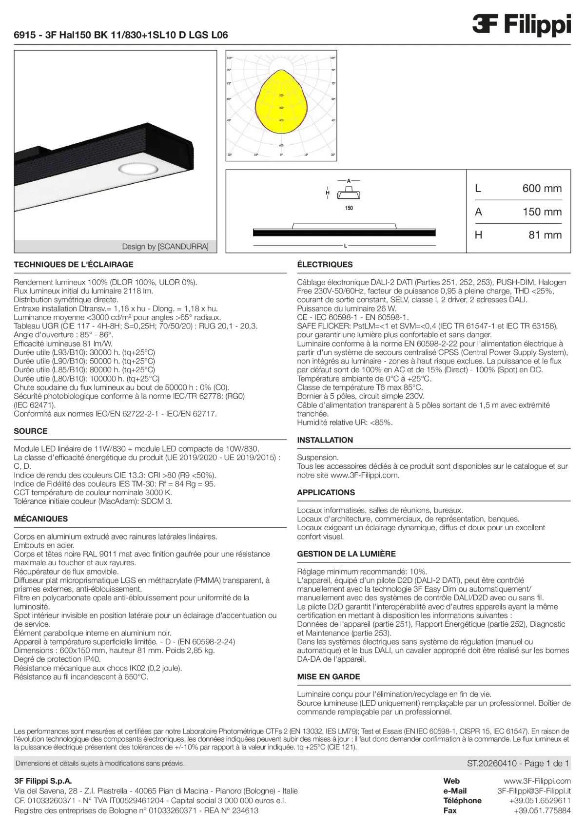 6915 - 3F Hal150 BK 11-830+1SL10 D LGS L06 - Datasheet - fr