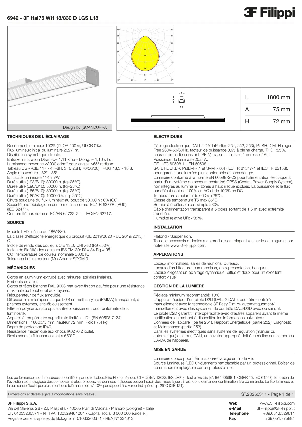 6942 - 3F Hal75 WH 18-830 D LGS L18 - Datasheet - fr