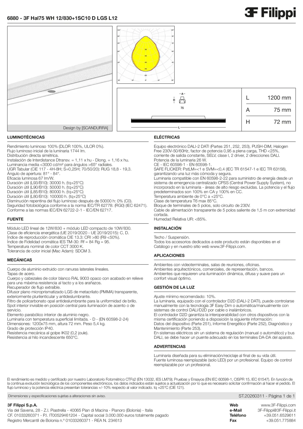 6880 - 3F Hal75 WH 12-830+1SC10 D LGS L12 - Datasheet - es