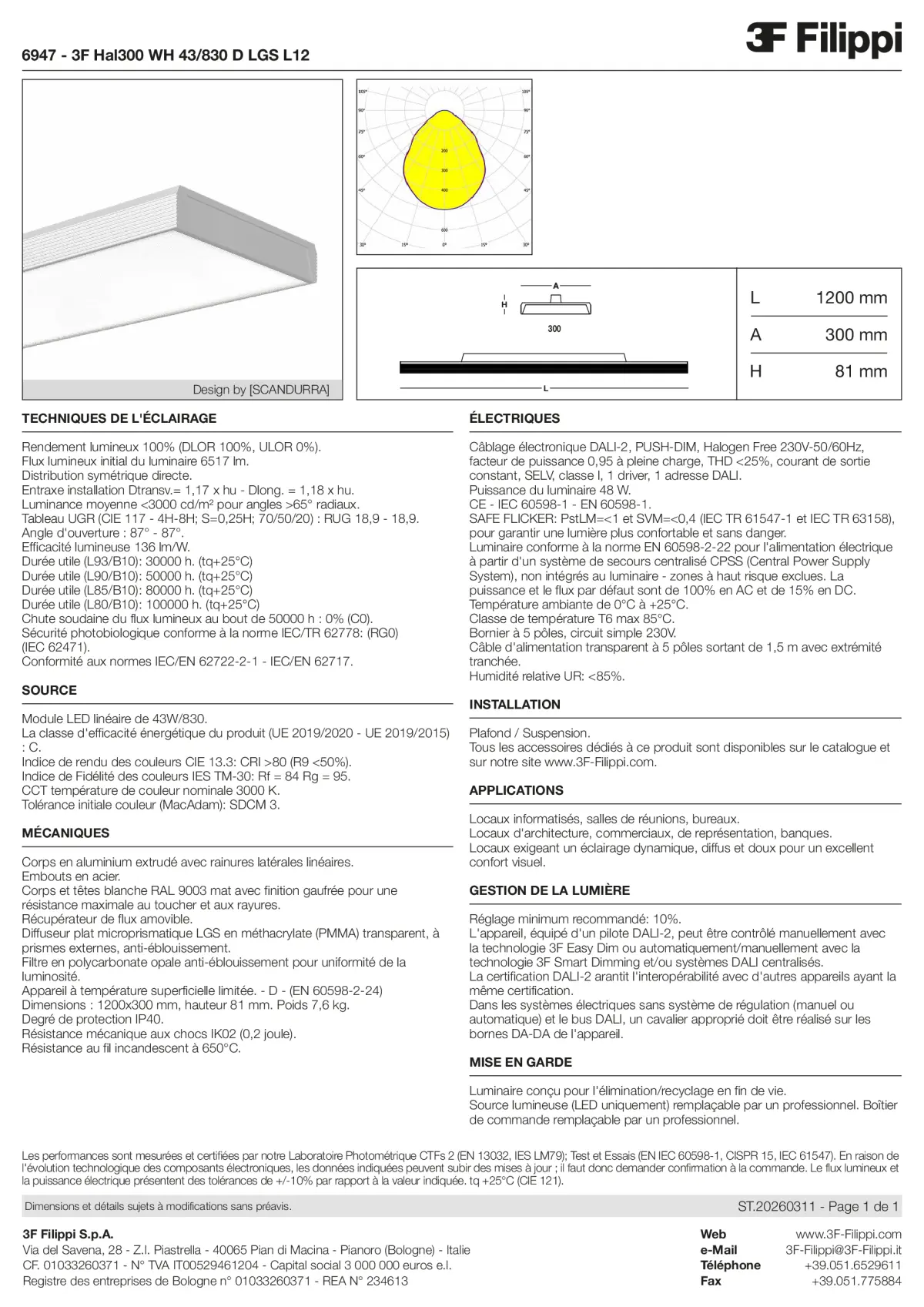 6947 - 3F Hal300 WH 43-830 D LGS L12 - Datasheet - fr