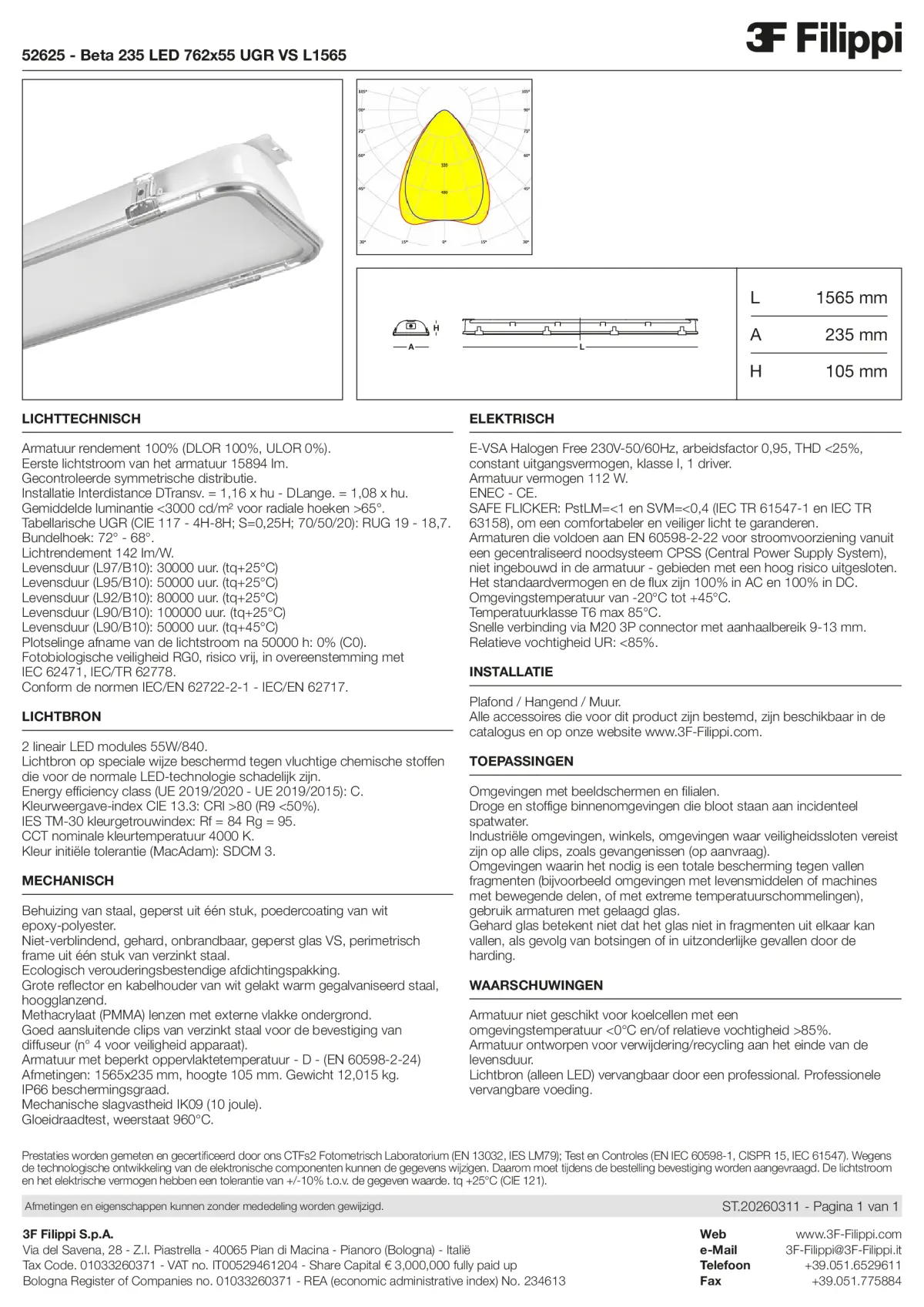 52625 - Beta 235 LED 762x55 UGR VS L1565 - Datasheet - nl