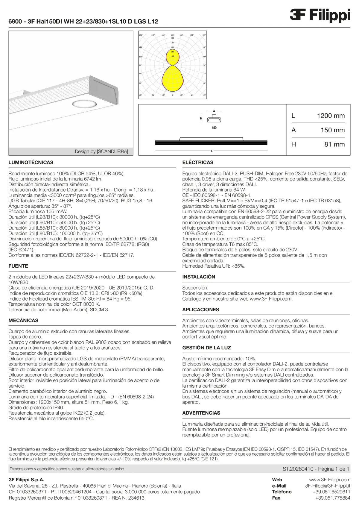 6900 - 3F Hal150DI WH 22+23-830+1SL10 D LGS L12 - Datasheet - es
