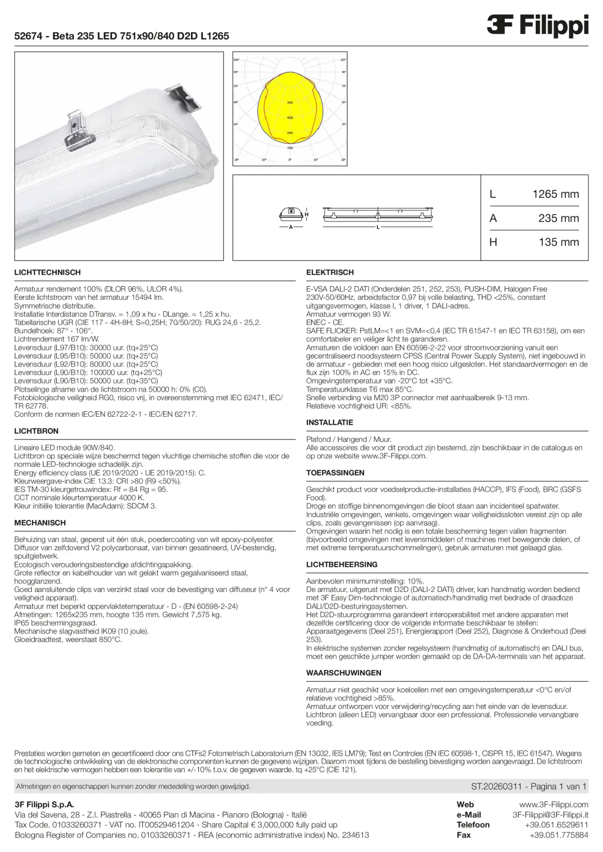 52674 - Beta 235 LED 751x90-840 D2D L1265 - Datasheet - nl