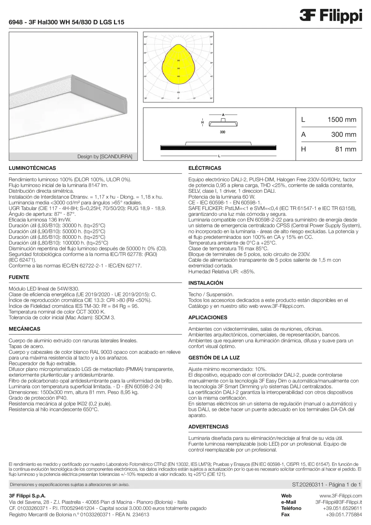 6948 - 3F Hal300 WH 54-830 D LGS L15 - Datasheet - es