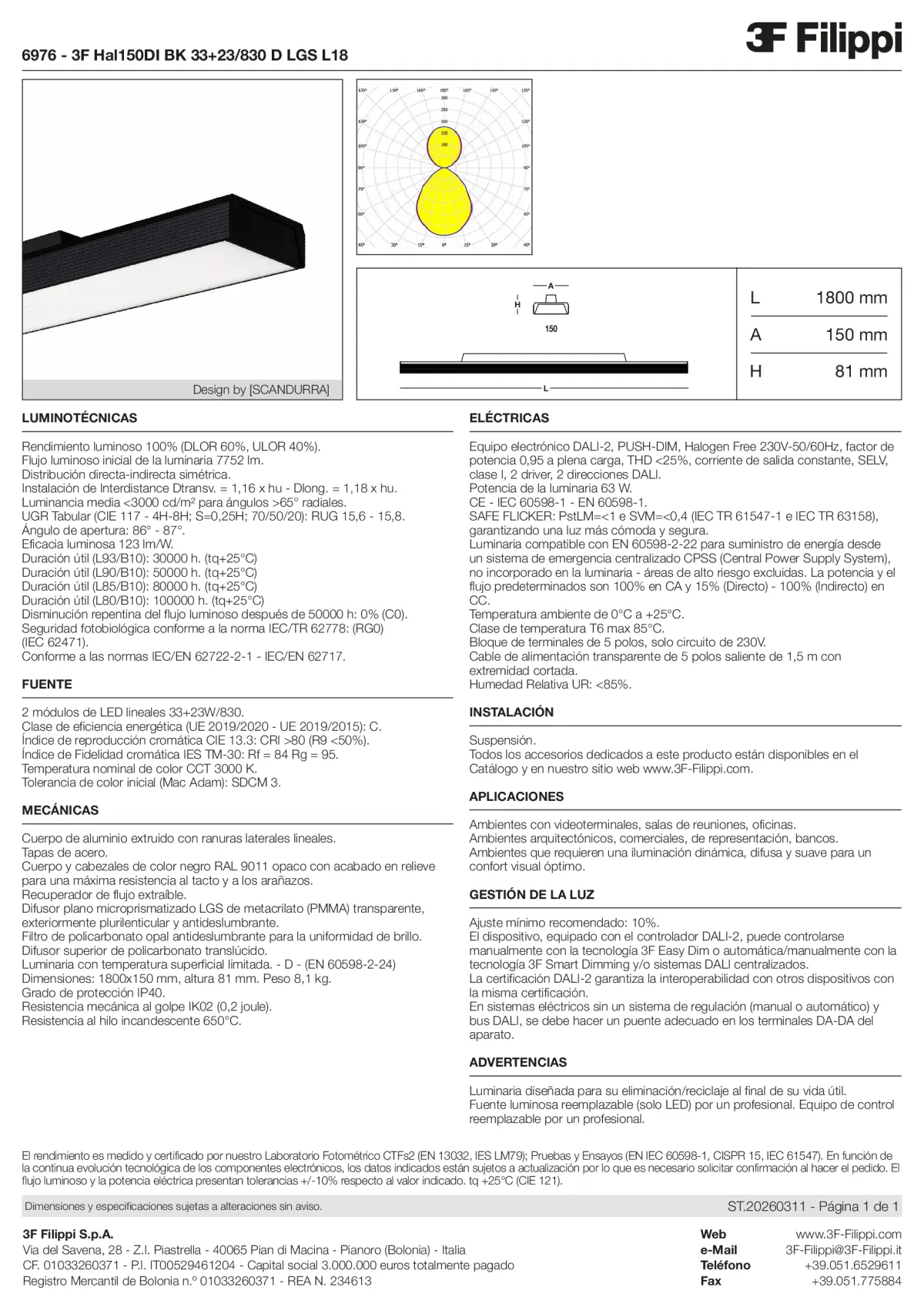 6976 - 3F Hal150DI BK 33+23-830 D LGS L18 - Datasheet - es