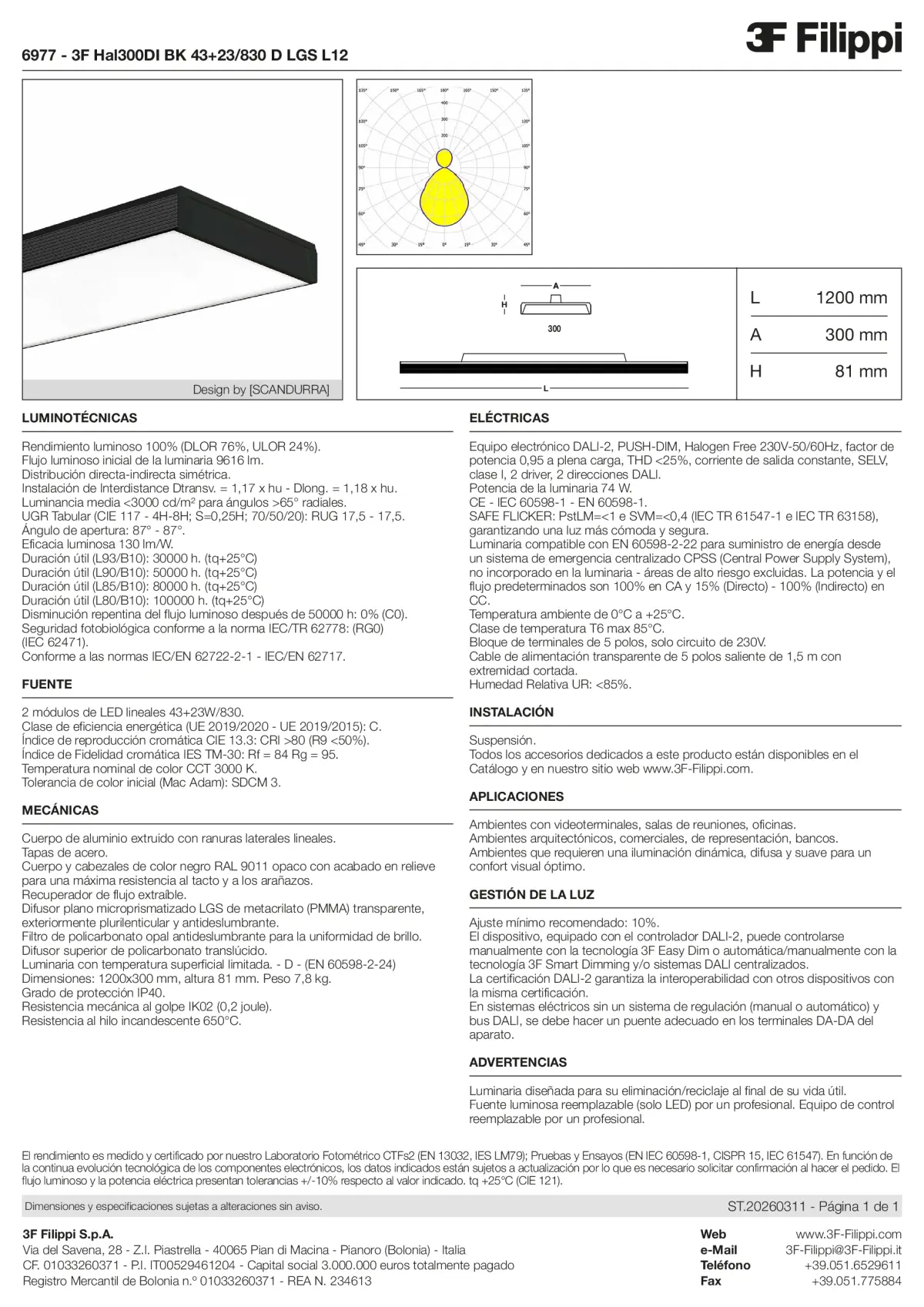 6977 - 3F Hal300DI BK 43+23-830 D LGS L12 - Datasheet - es