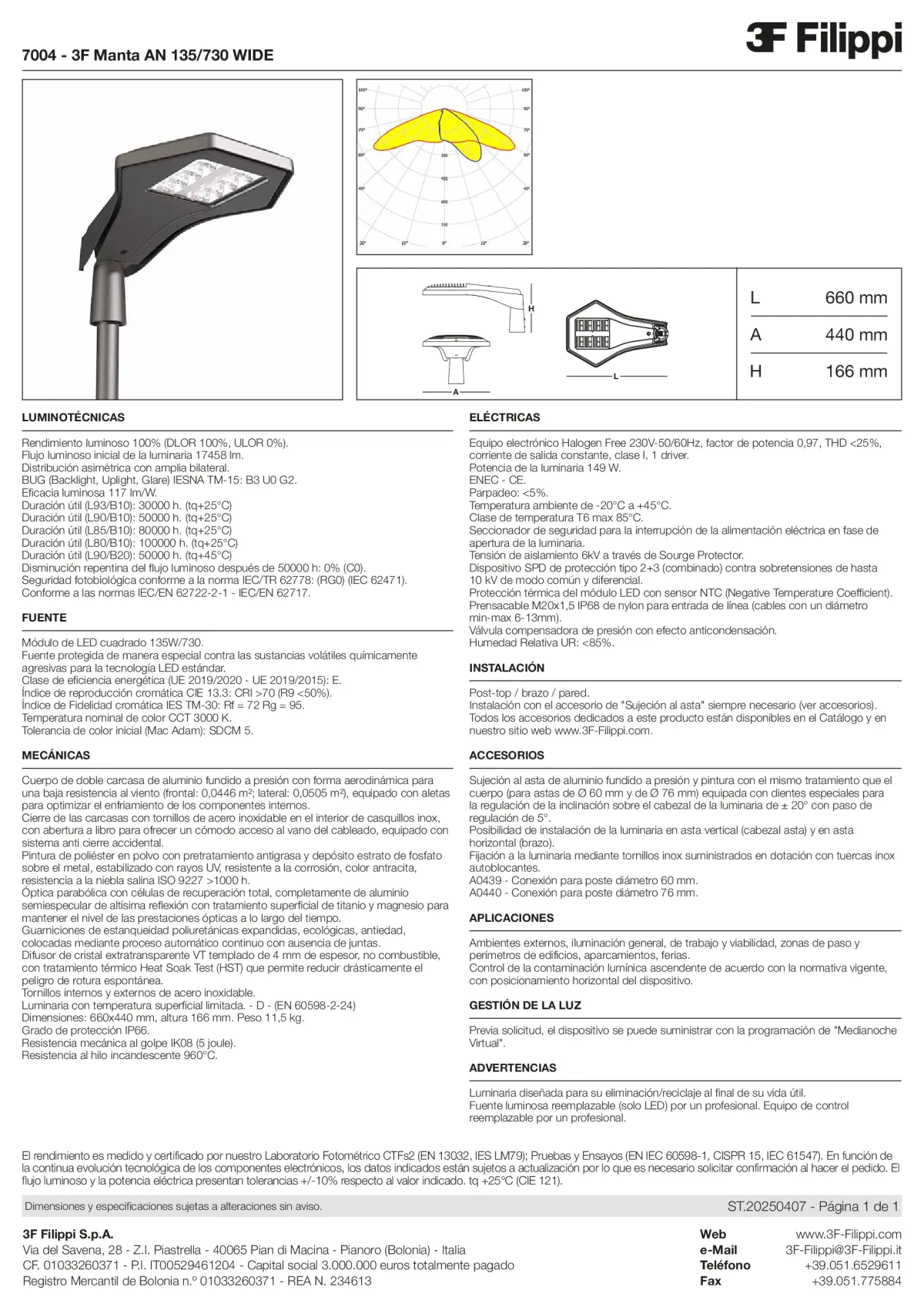 7004 - 3F Manta AN 135-730 WIDE - Datasheet - es