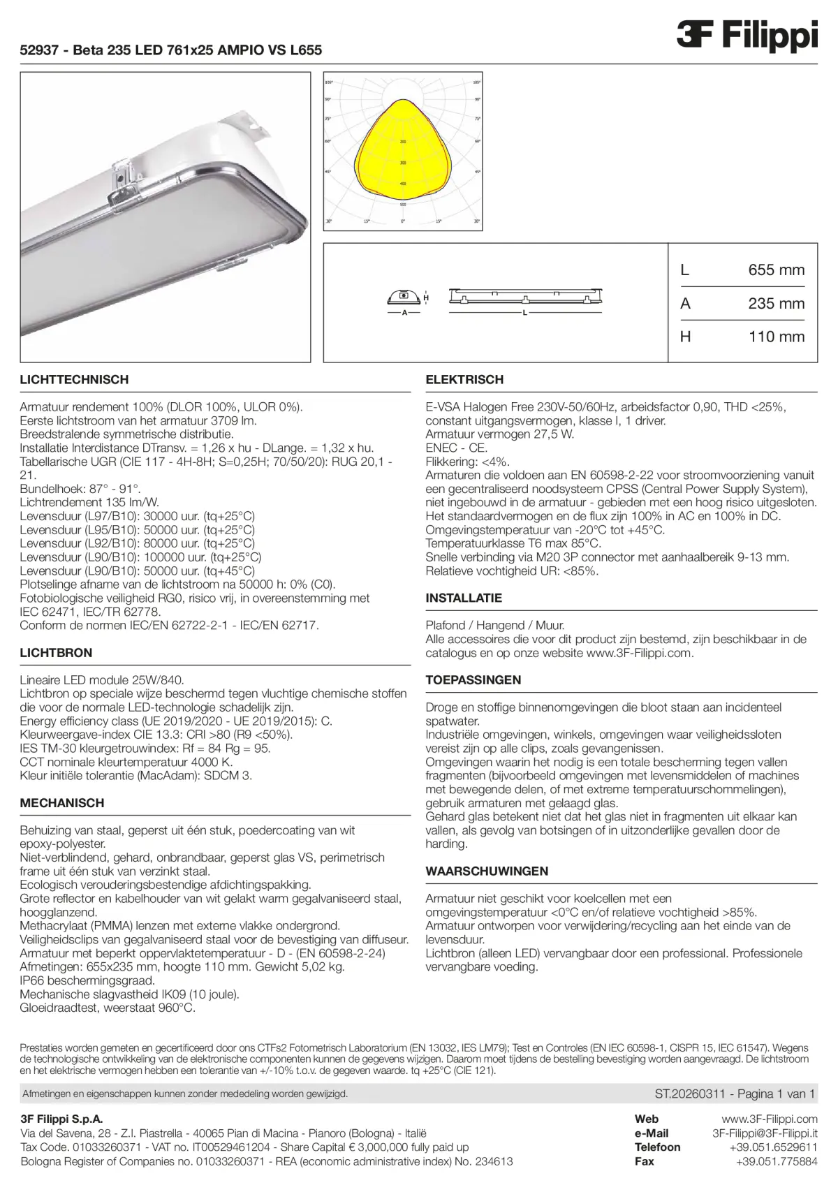 52937 - Beta 235 LED 761x25 AMPIO VS L655 - Datasheet - nl