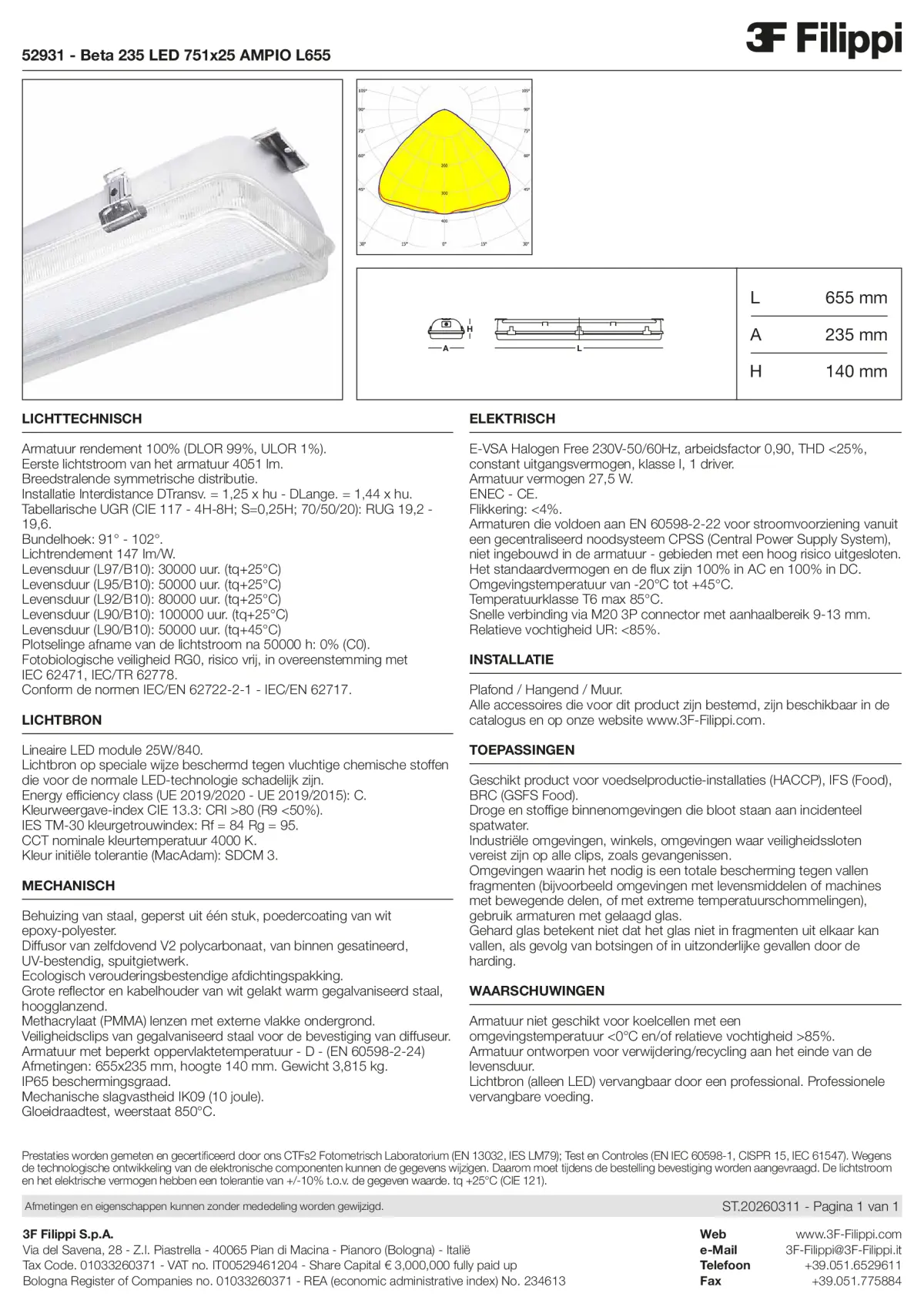52931 - Beta 235 LED 751x25 AMPIO L655 - Datasheet - nl