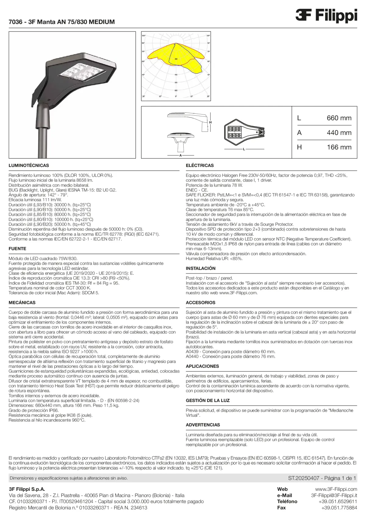 7036 - 3F Manta AN 75-830 MEDIUM - Datasheet - es