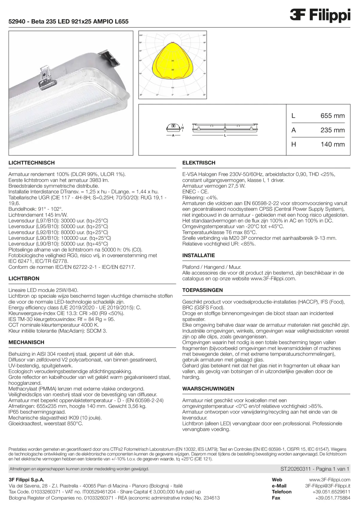 52940 - Beta 235 LED 921x25 AMPIO L655 - Datasheet - nl
