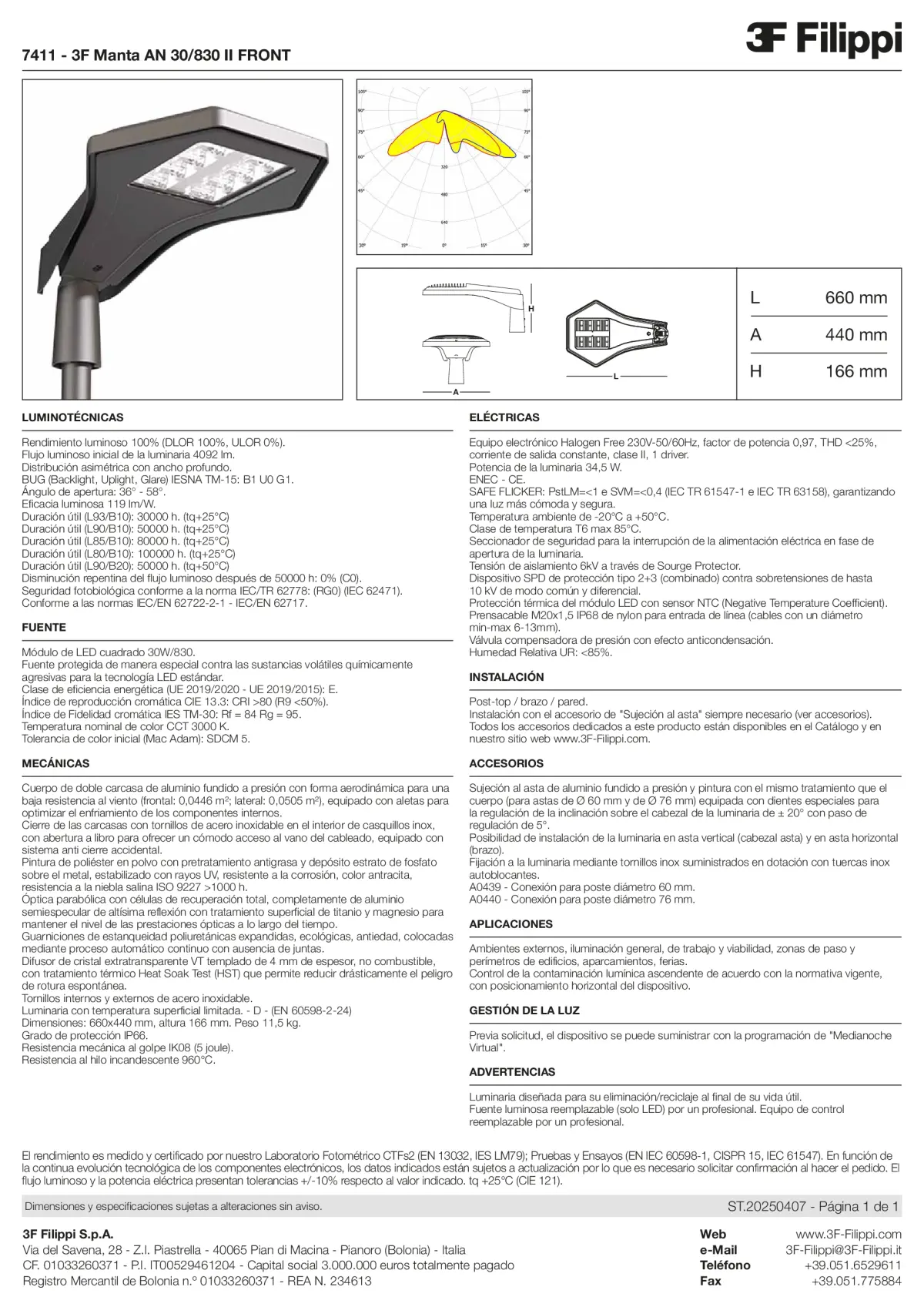 7411 - 3F Manta AN 30-830 II FRONT - Datasheet - es