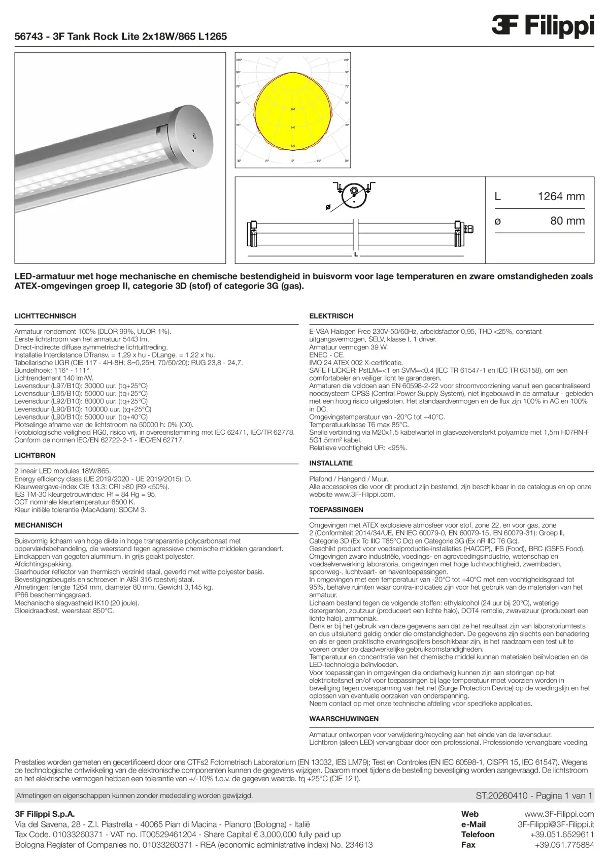 56743 - 3F Tank Rock Lite 2x18W-865 L1265 - Datasheet - nl