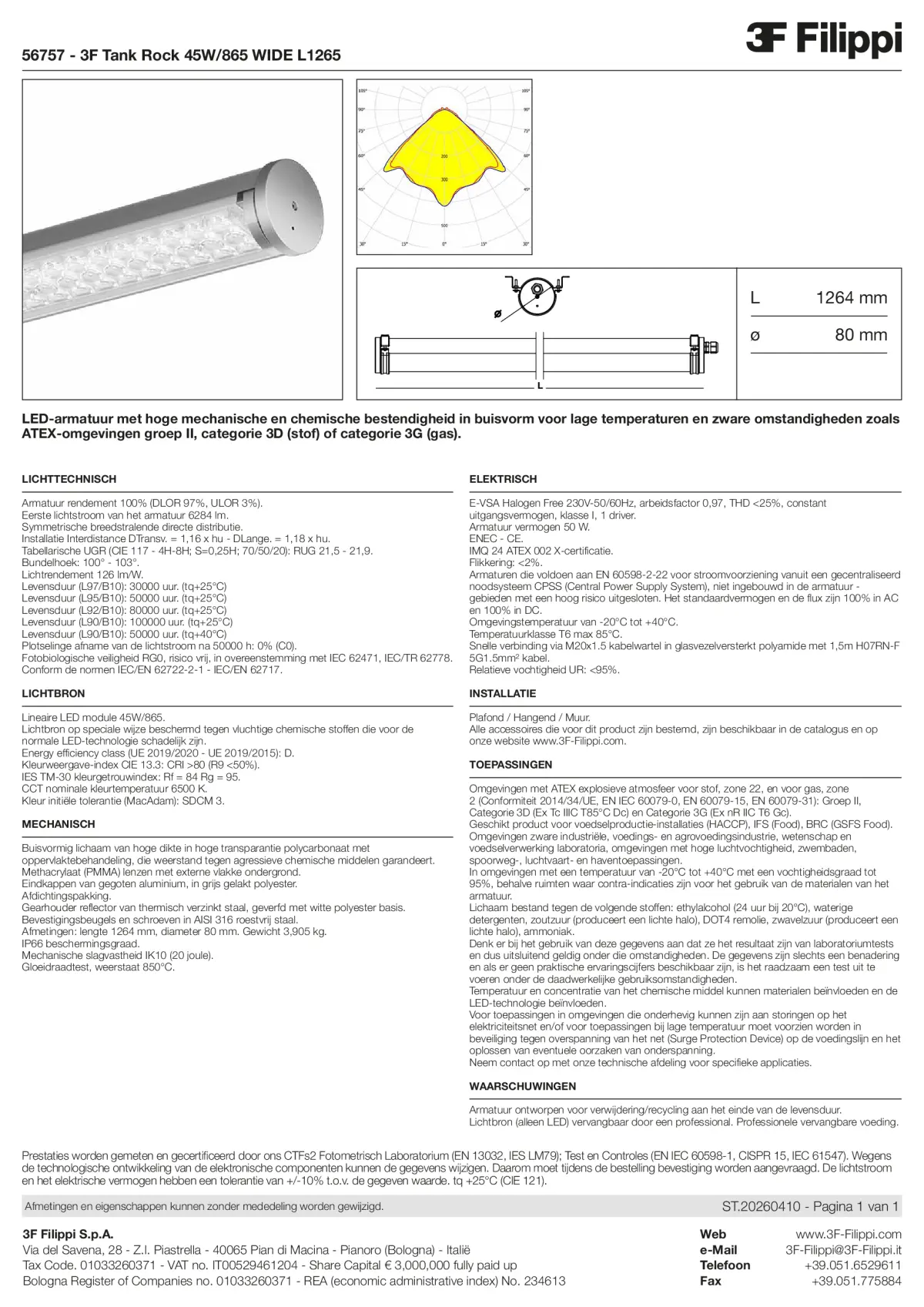 56757 - 3F Tank Rock 45W-865 WIDE L1265 - Datasheet - nl