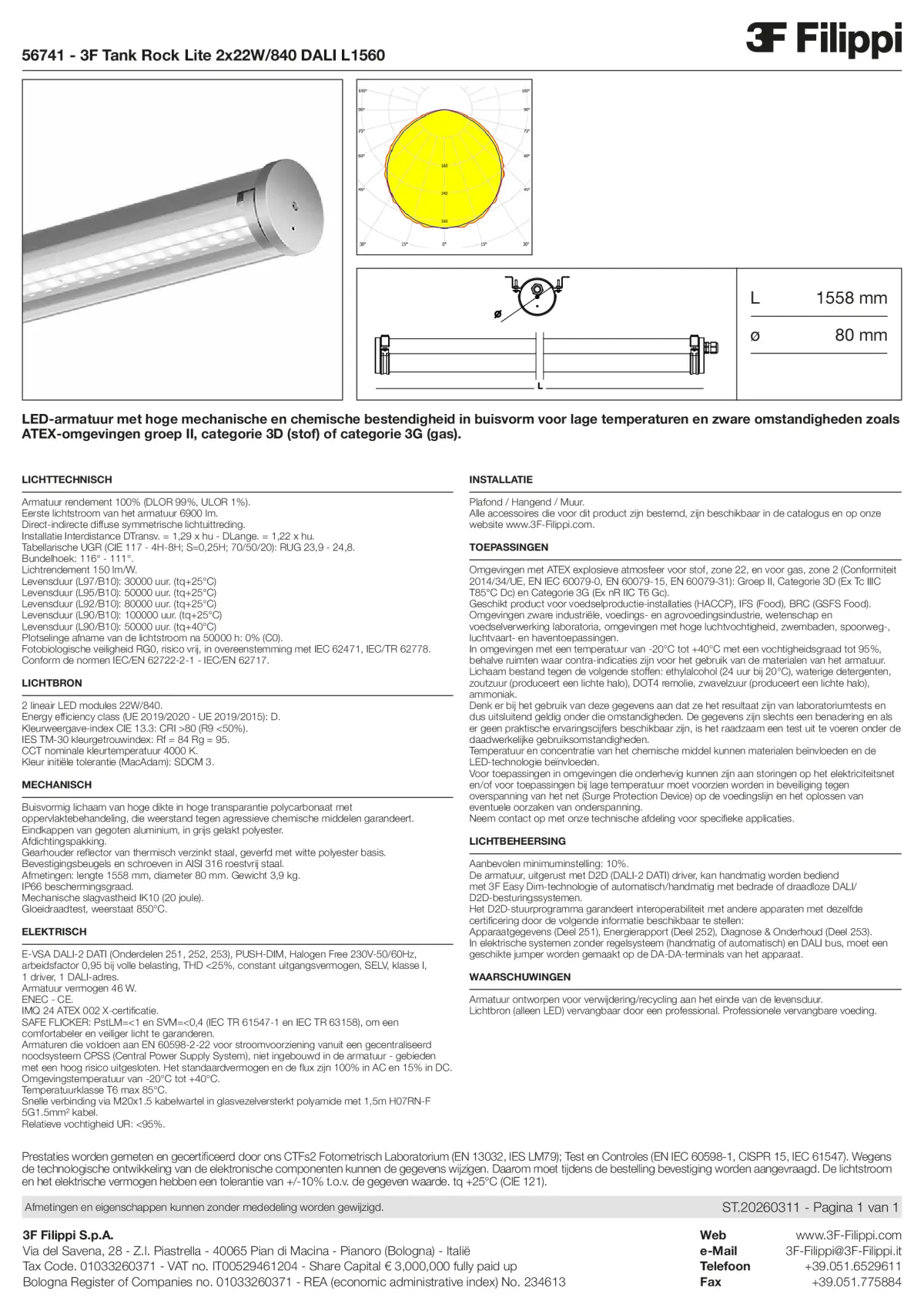56741 - 3F Tank Rock Lite 2x22W-840 DALI L1560 - Datasheet - nl