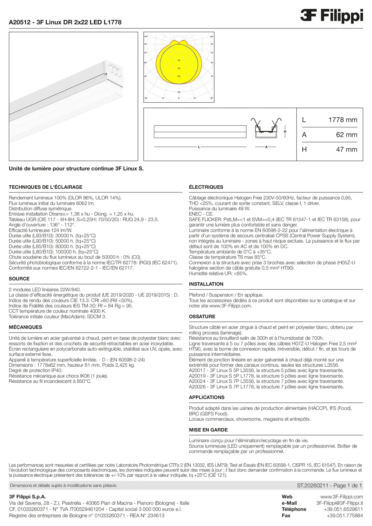 A20512 - 3F Linux DR 2x22 LED L1778 - Datasheet - fr