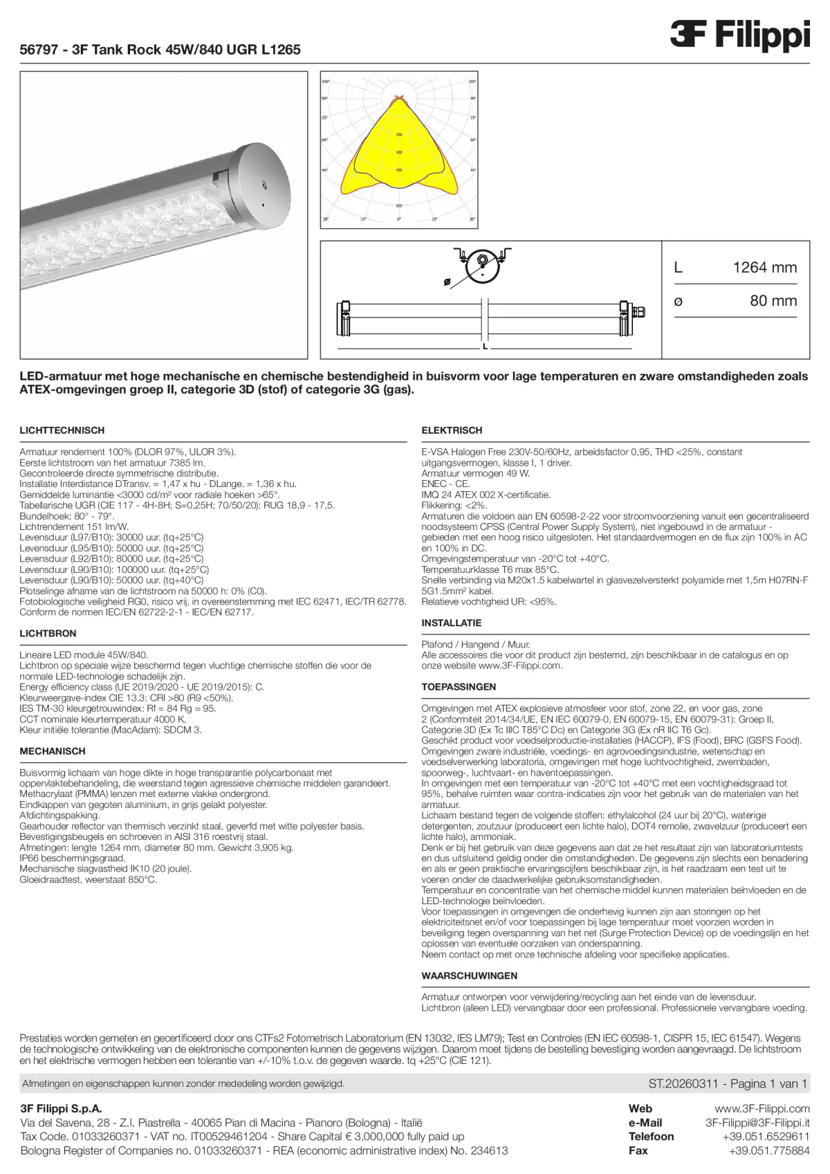 56797 - 3F Tank Rock 45W-840 UGR L1265 - Datasheet - nl